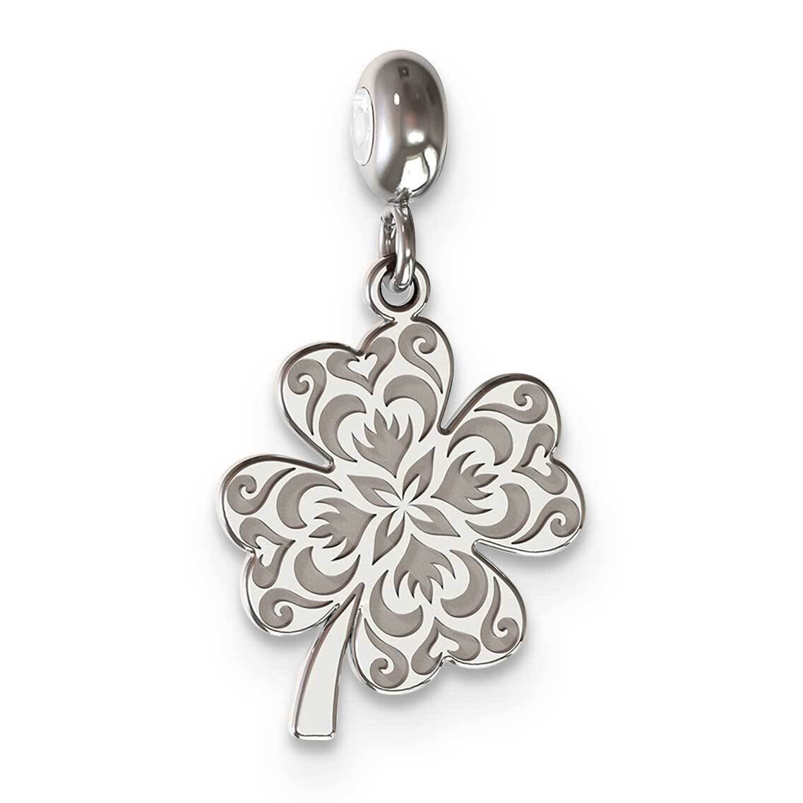 Memi Lucky Clover Charm Sterling Silver Rhodium-plated ME150-SS