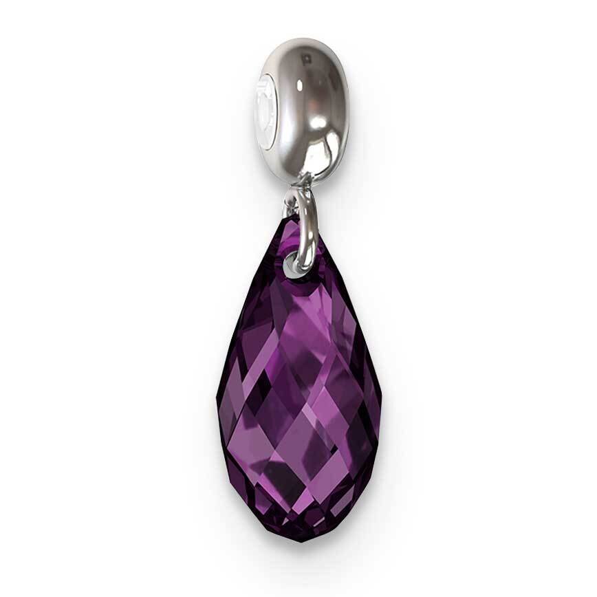 Memi Feb Teardrop Swarovski Crystal Charm Sterling Silver Rhodium-plated ME151FEB-SS, MPN: ME151FEB…
