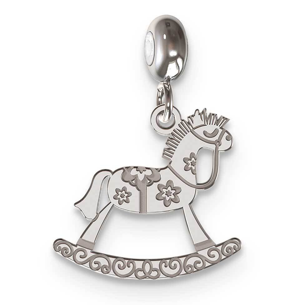Memi Rocking Horse Charm Sterling Silver Rhodium-plated ME166-SS