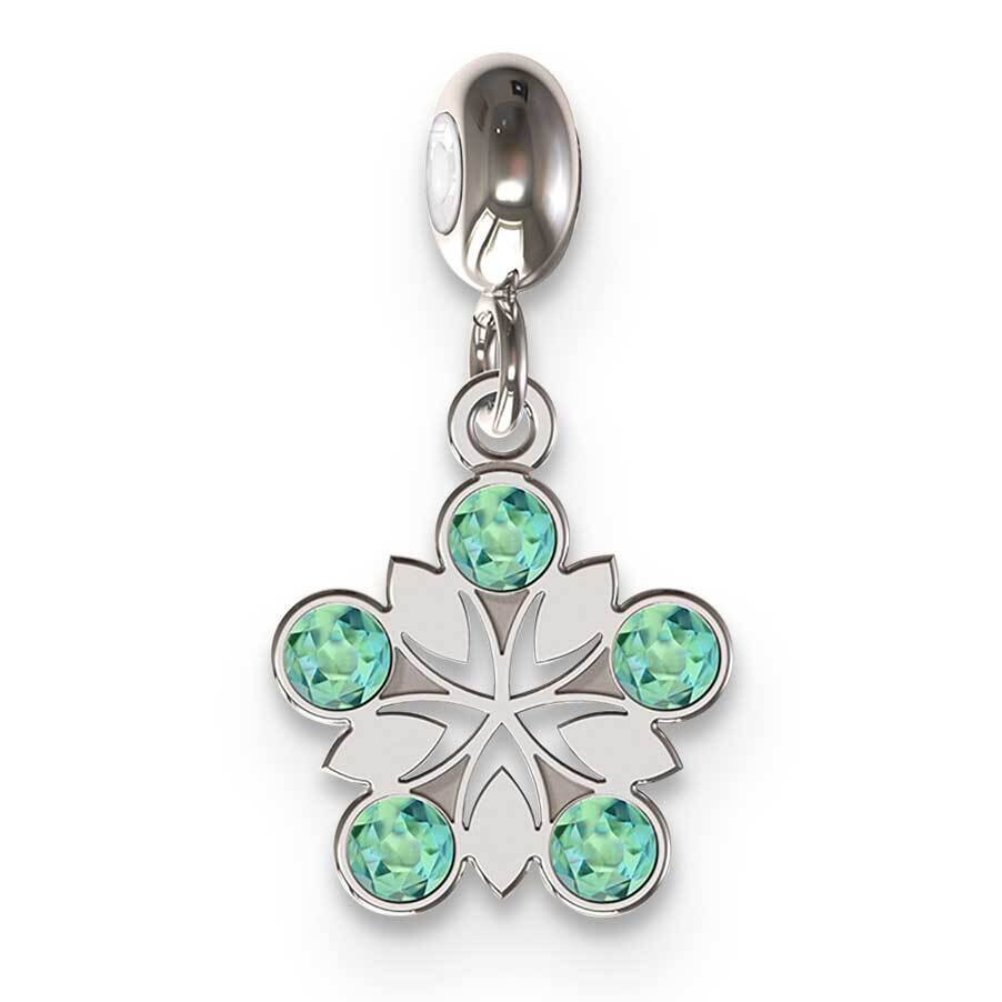 Memi Flower with Swarovski Crystal Charm Sterling Silver Rhodium-plated ME175-SS, MPN: ME175-SS,