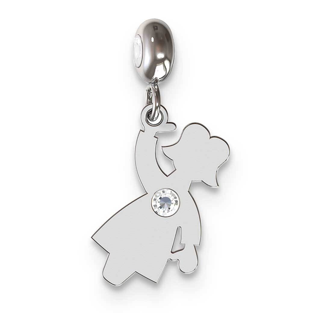 Memi Girl Charm Sterling Silver Rhodium-plated ME184-SS