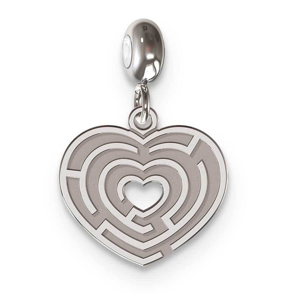 Memi Heart Puzzle Charm Sterling Silver Rhodium-plated ME199-SS