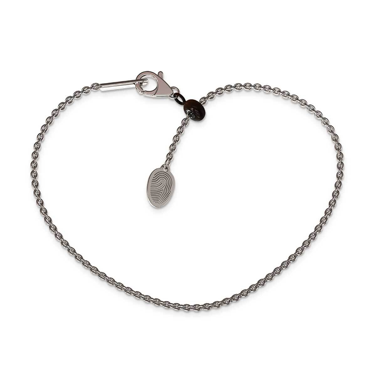 18K Brown Flsh Plate Adjuster Bead Memi Bracelet Sterling Silver Rhodium-plated MEBRAC-SS-7.5, MPN:…