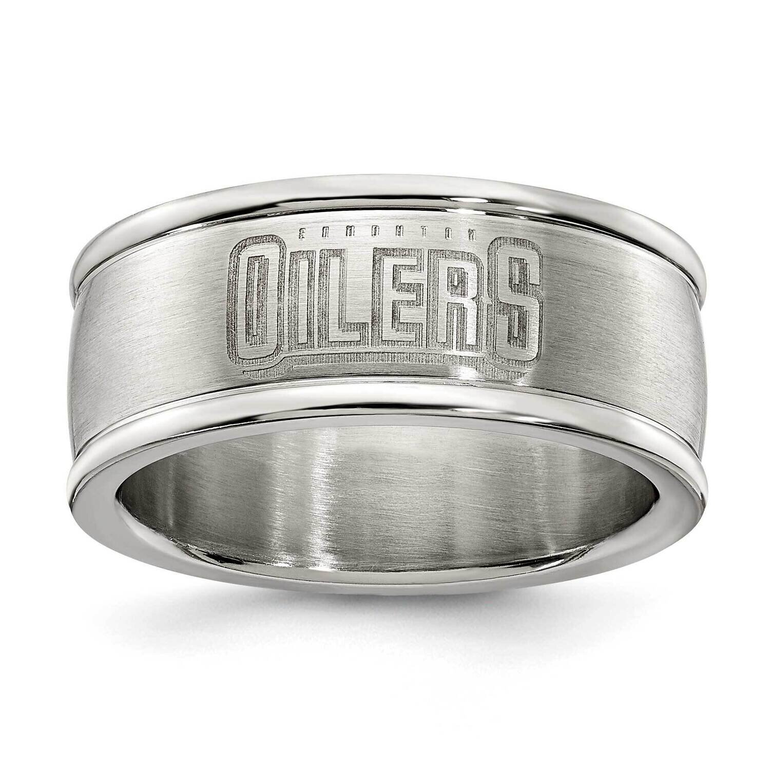 Edmonton Oilers Logo Band Ring Stainless Steel OIL035-SZ6, MPN: OIL035, 634401863744