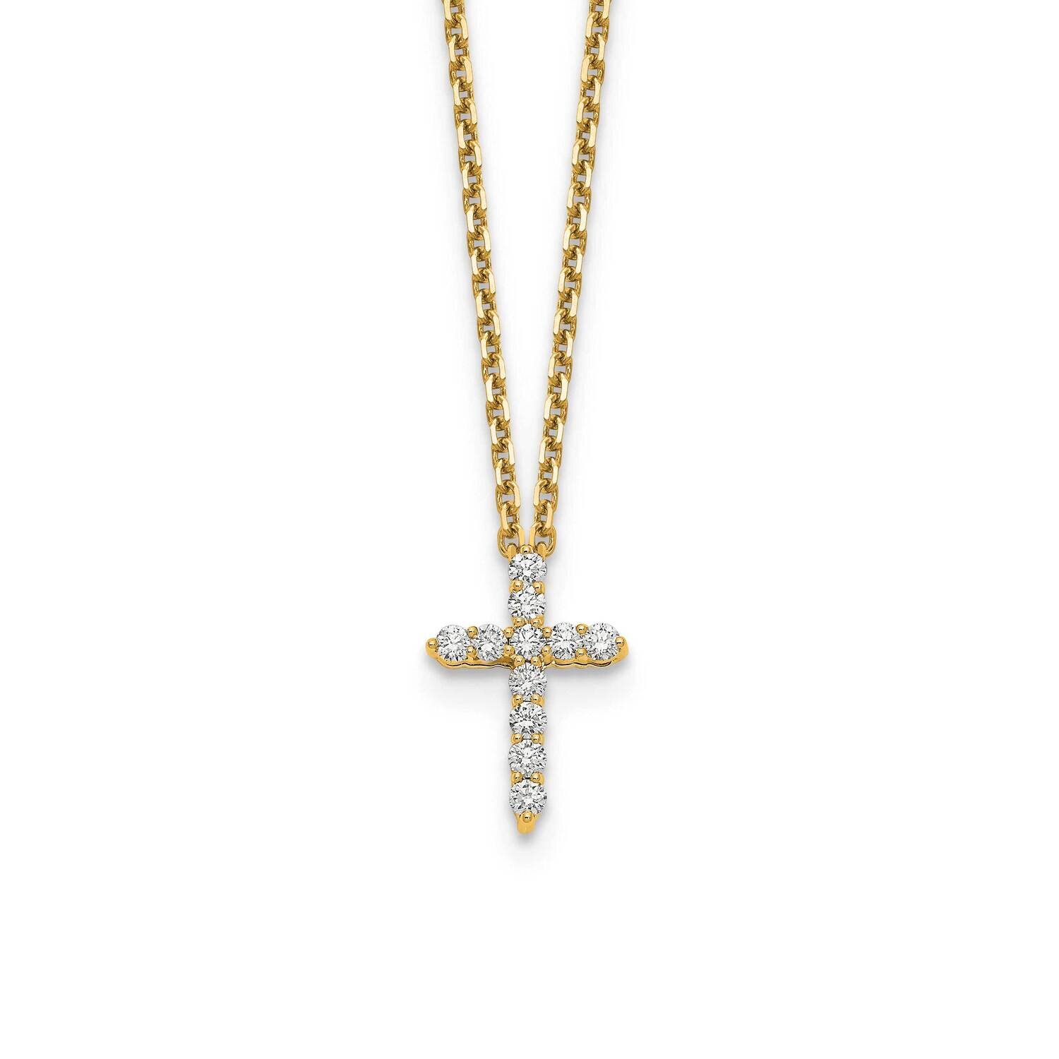 Cross Pendant with Chain 14k Gold PM1000-025-YA, MPN: PM1000-025-YA, 191101414657