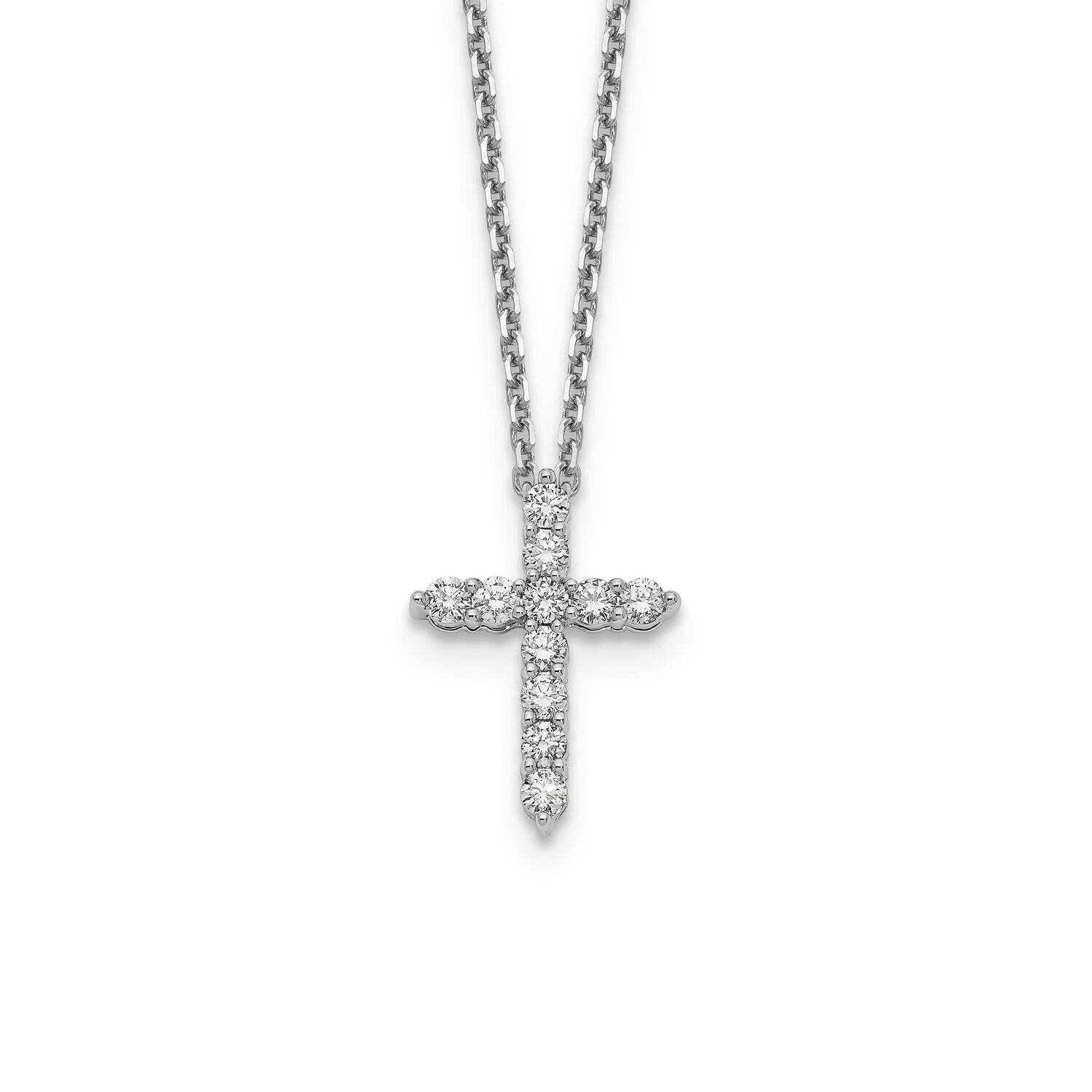 Cross Pendant with Chain 14k White Gold PM1000-050-WA