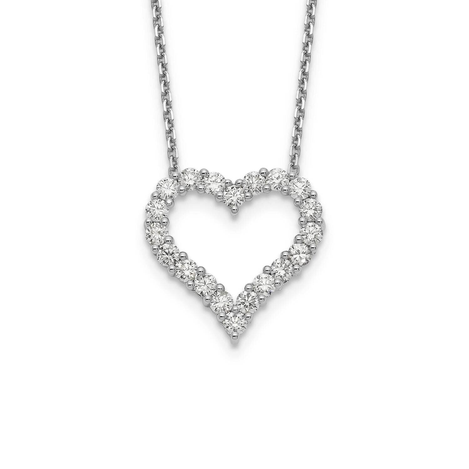 Heart Pendant with Chain 14k White Gold PM1001-150-WA, MPN: PM1001-150-WLD, 191101806117
