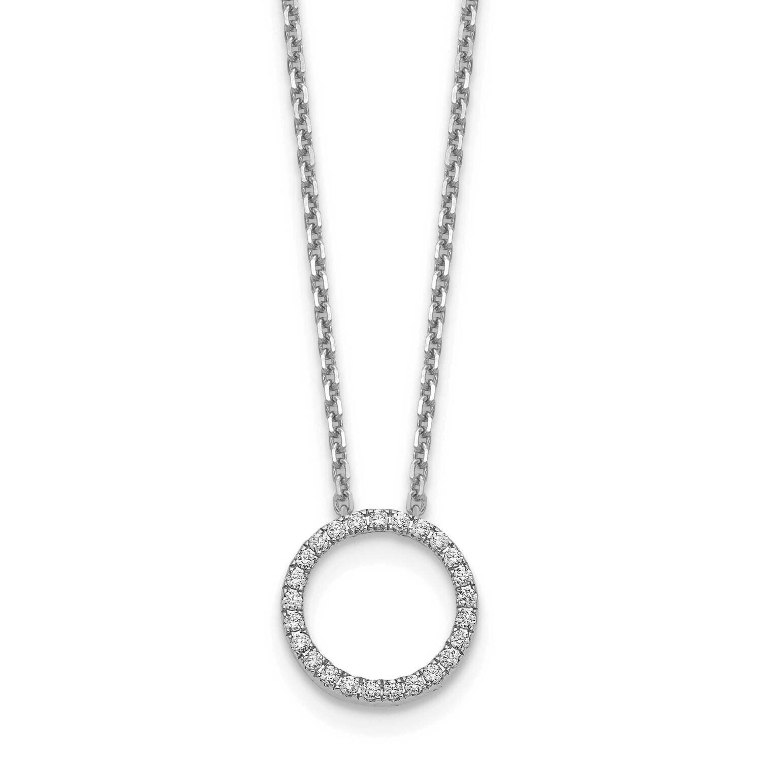 Circle Pendant with Chain 14k White Gold PM1002-025-WA