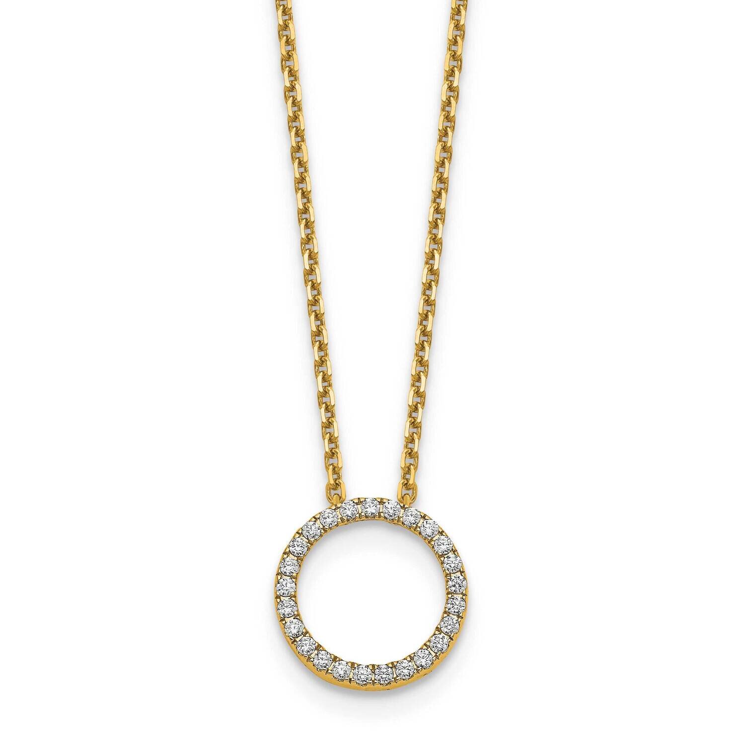 Diamond Vs/Si, D E F, Circle Pendant with Chain 14k Yellow Gold True Origin Lab Grown PM1002-025-YL…