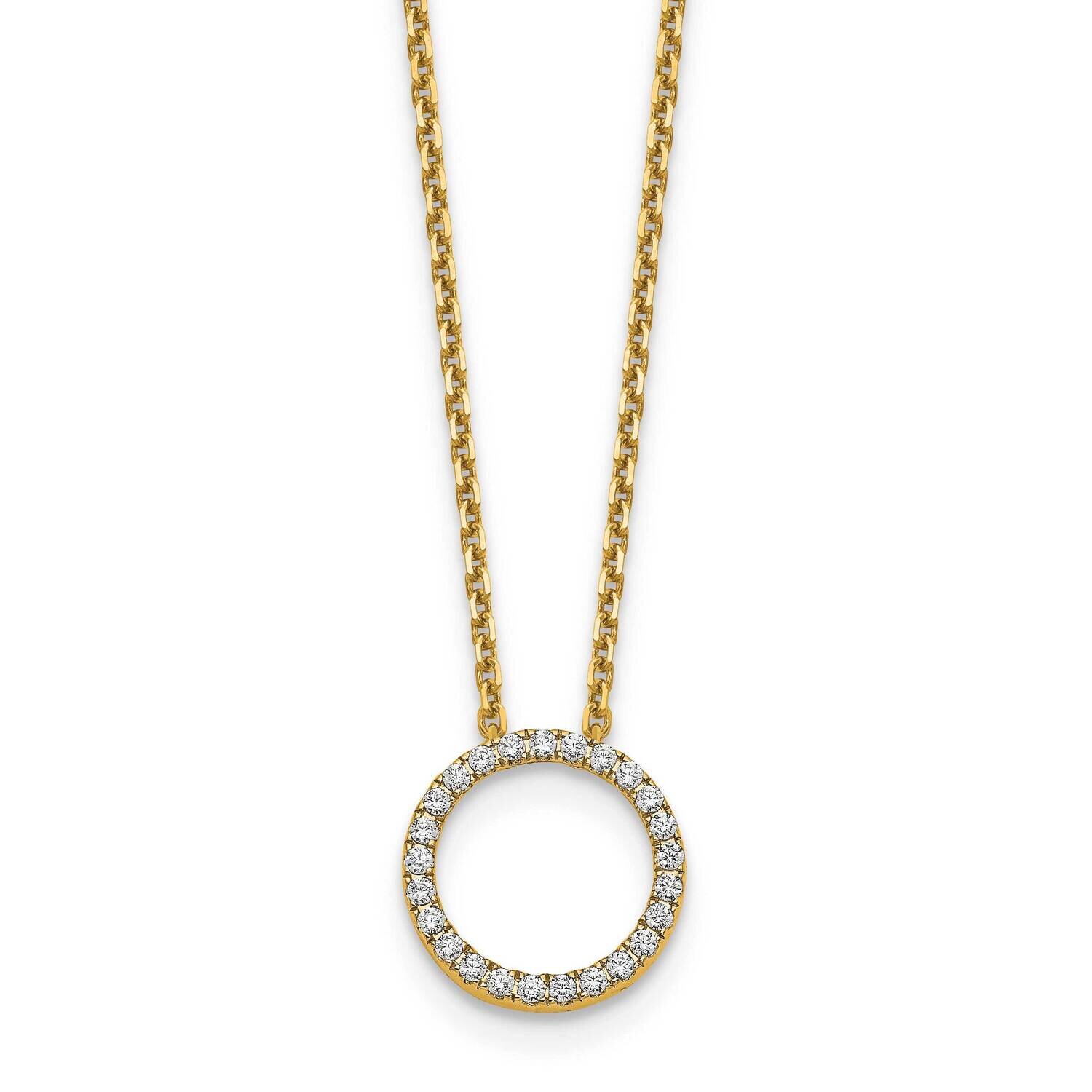 Diamond Vs/Si, D E F, Circle Pendant with Chain 14k Yellow Gold True Origin Lab Grown PM1002-025-YLD