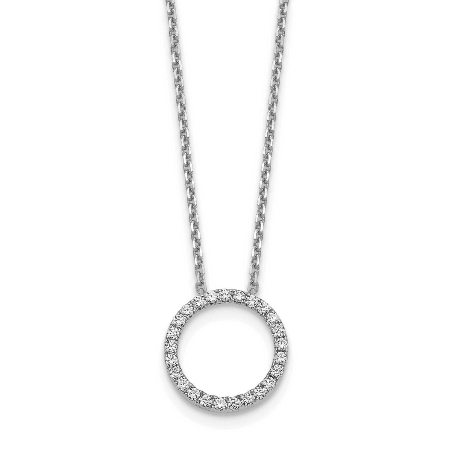 Circle Pendant with Chain 14k White Gold PM1002-050-WA