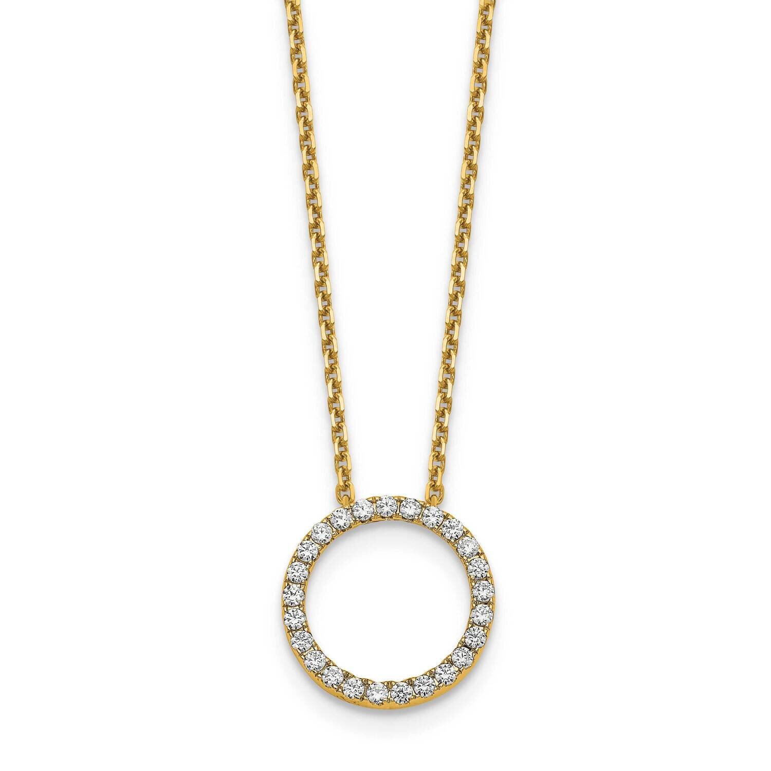 Diamond Vs/Si, D E F, Circle Pendant with Chain 14k Yellow Gold True Origin Lab Grown PM1002-050-YL…