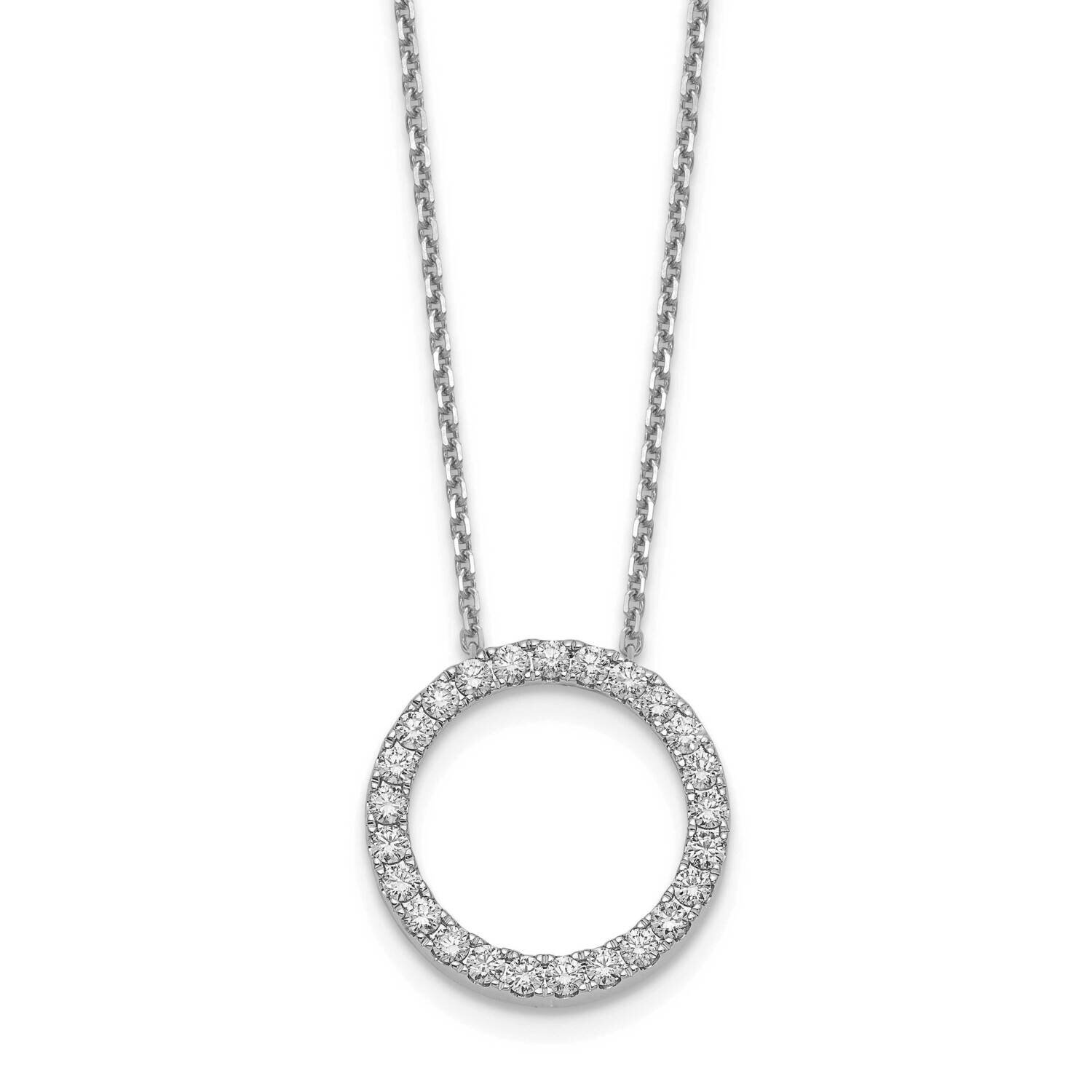 Circle Pendant with Chain 14k White Gold PM1002-100-WA, MPN: PM1002-100-WLD, 191101806193