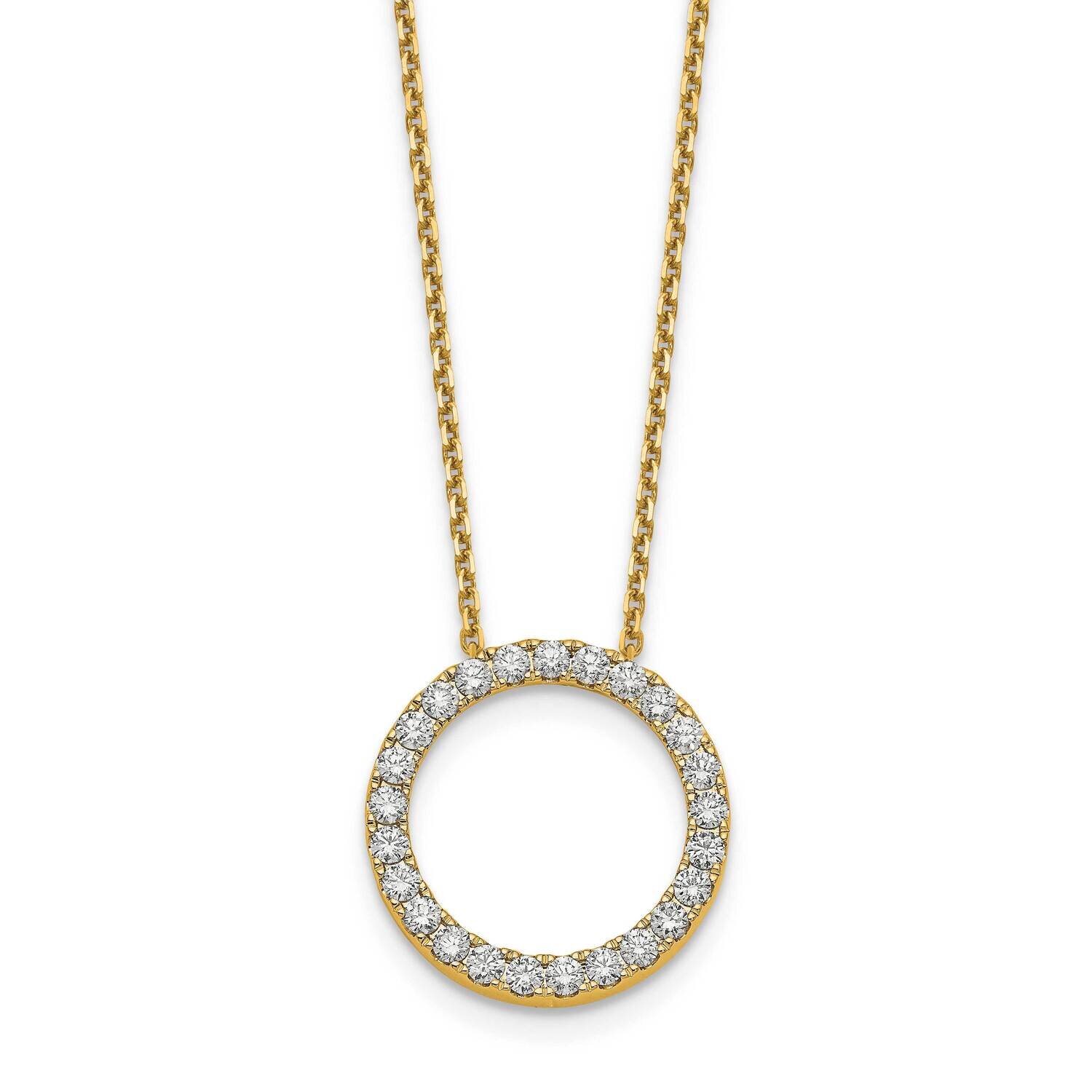 Diamond Vs/Si, D E F, Circle Pendant with Chain 14k Yellow Gold True Origin Lab Grown PM1002-100-YL…