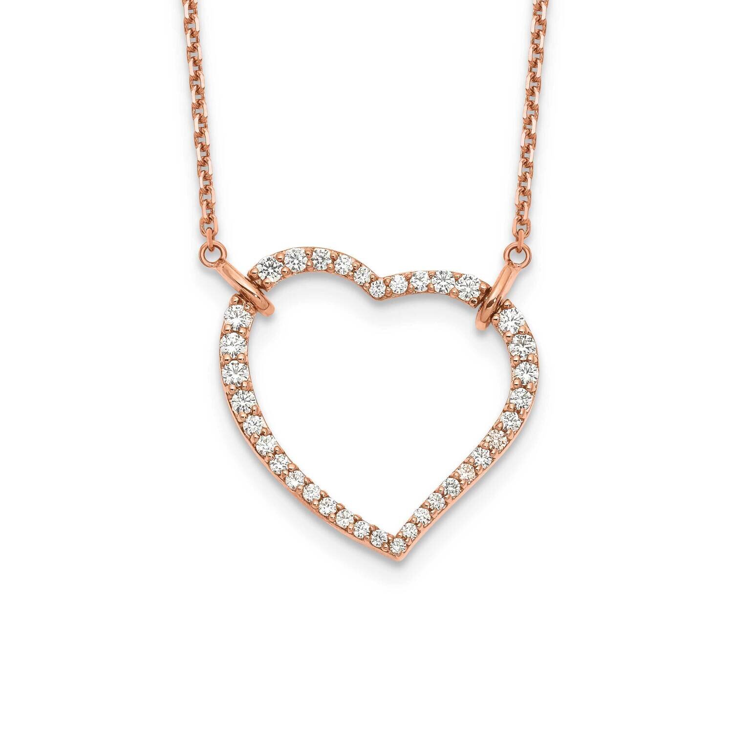 14Kr True Origin Vs/Si, D E F, Heart Pendant Necklace Lab Grown Diamond PM1006-070-RLD-18