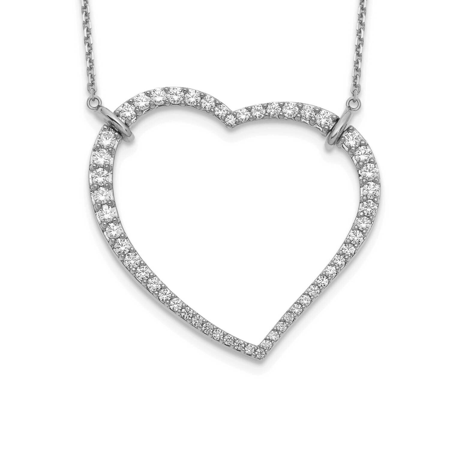 Diamond Vs/Si, D E F, Heart Pendant Necklace 14k White Gold True Origin Lab Grown PM1006-185-WLD-18…