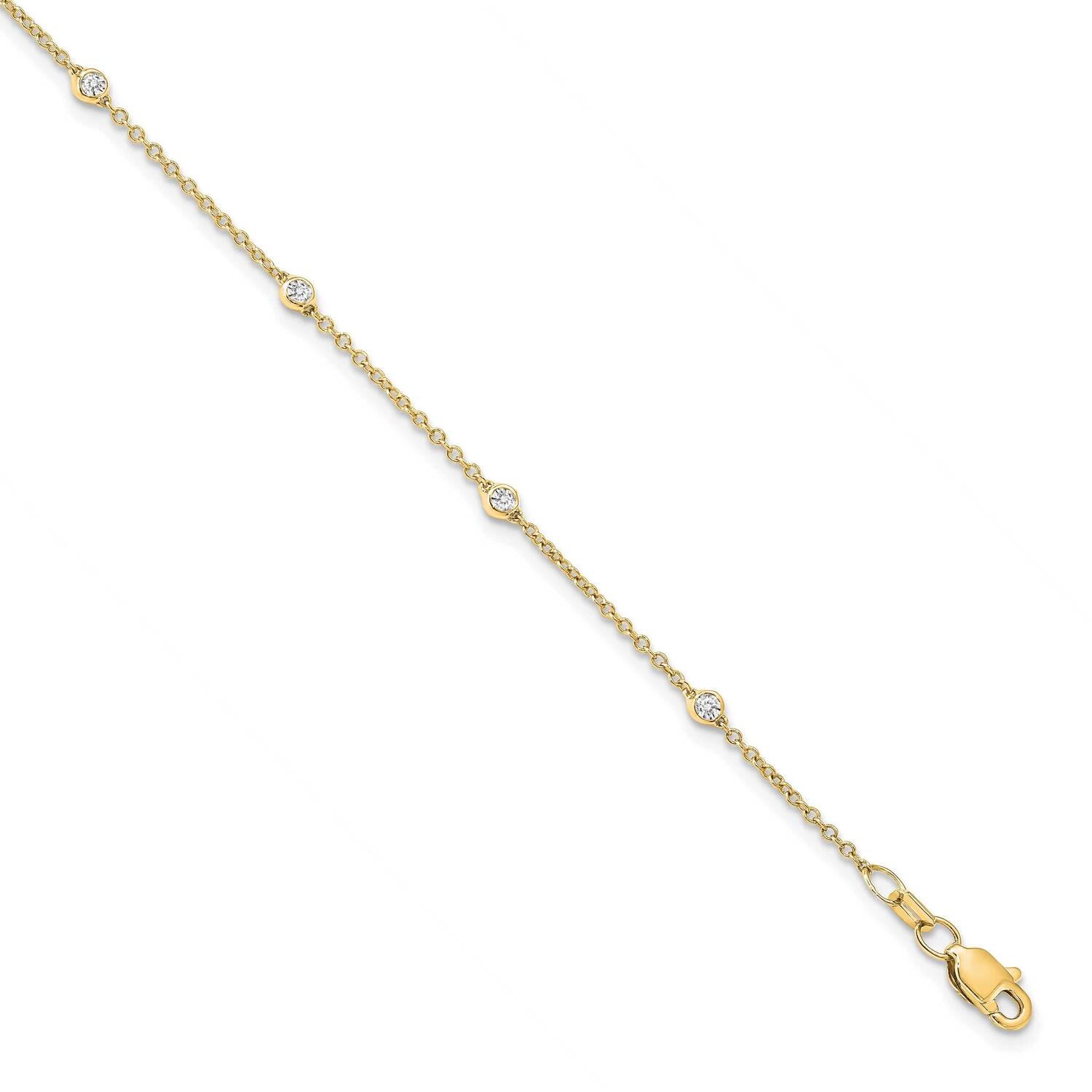 Diamond Vs/Si, D E F, Cable Station Bracelet 14k Yellow Gold True Origin Lab Grown PM1007-015-YLD-7…