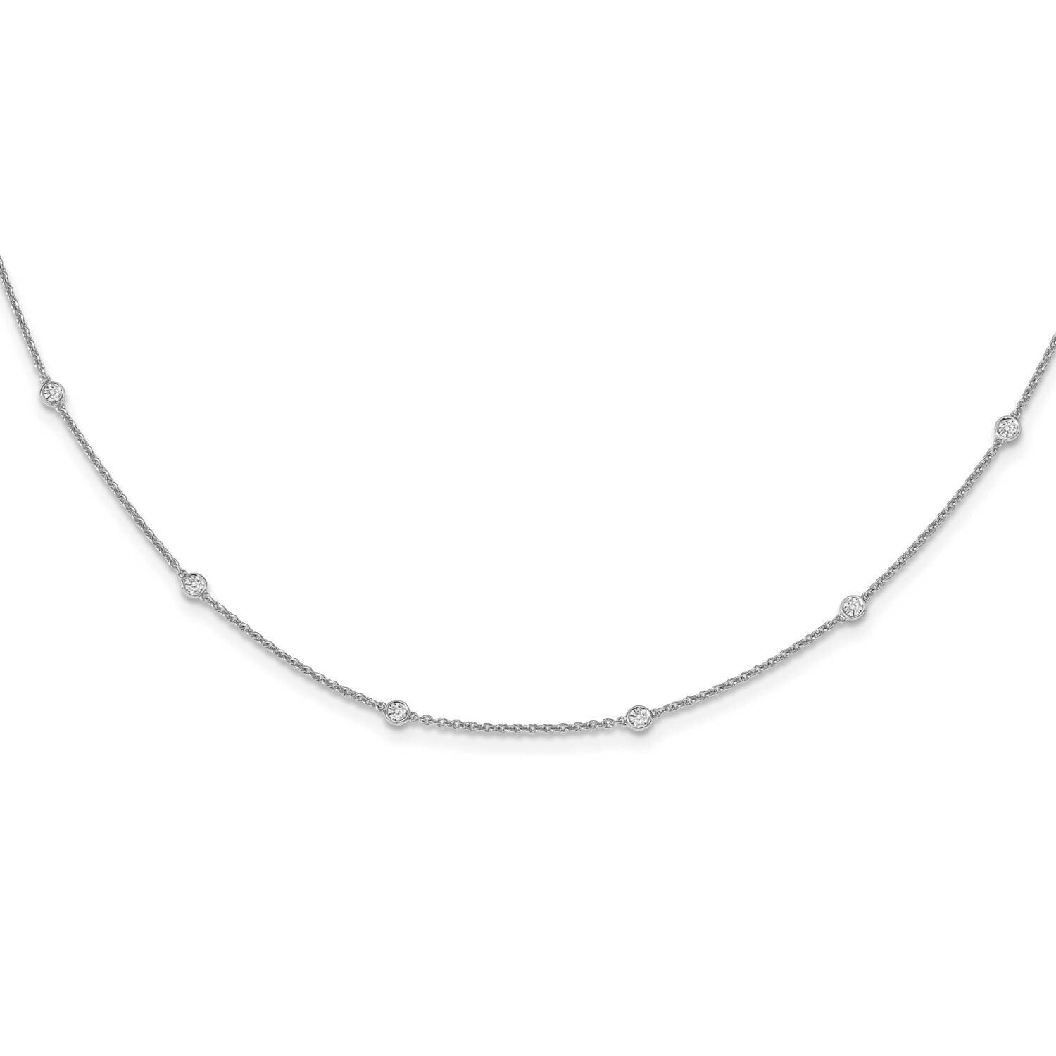 Diamond Cable Necklace 14k White Gold PM1007-036-WA-16, MPN: PM1007-036-WLD-16, 191101806483