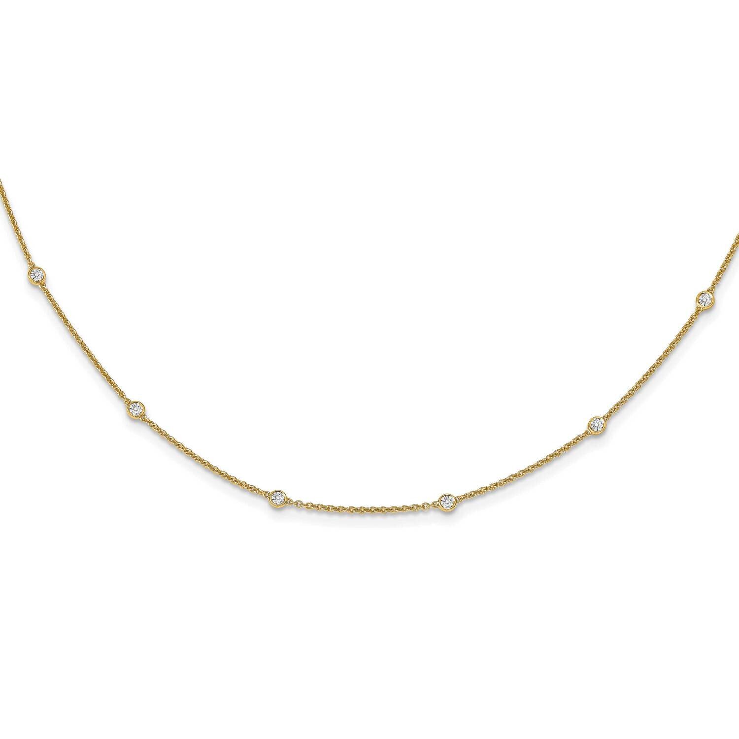 Diamond Cable Necklace 14k Yellow Gold PM1007-036-YA-16, MPN: PM1007-036-YLD-16, 191101414664