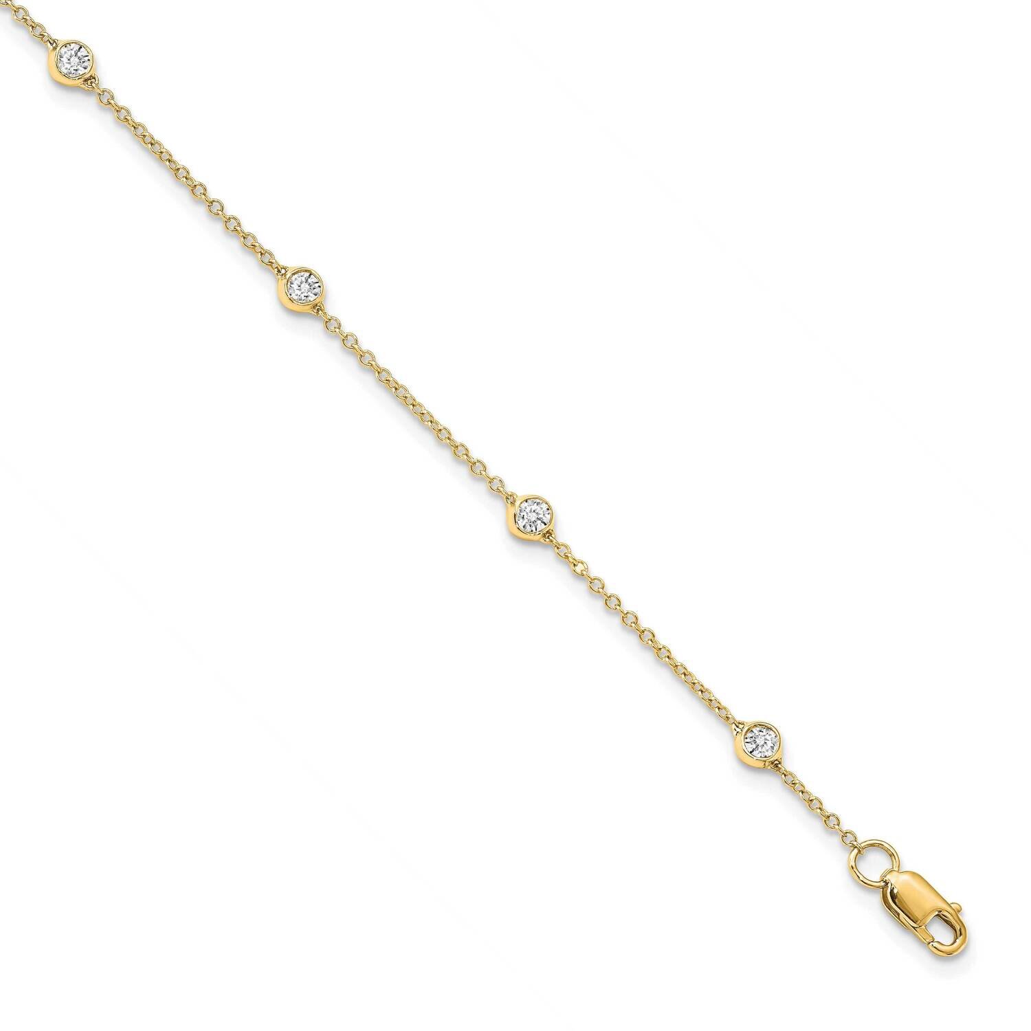 Diamond Vs/Si, D E F, Rolo Station Bracelet 14k Yellow Gold True Origin Lab Grown PM1008-040-YLD-7,…