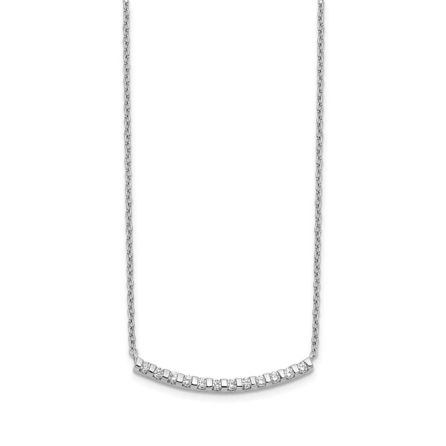 Curved Bar Necklace 14k White Gold Diamond PM3732-025-WA