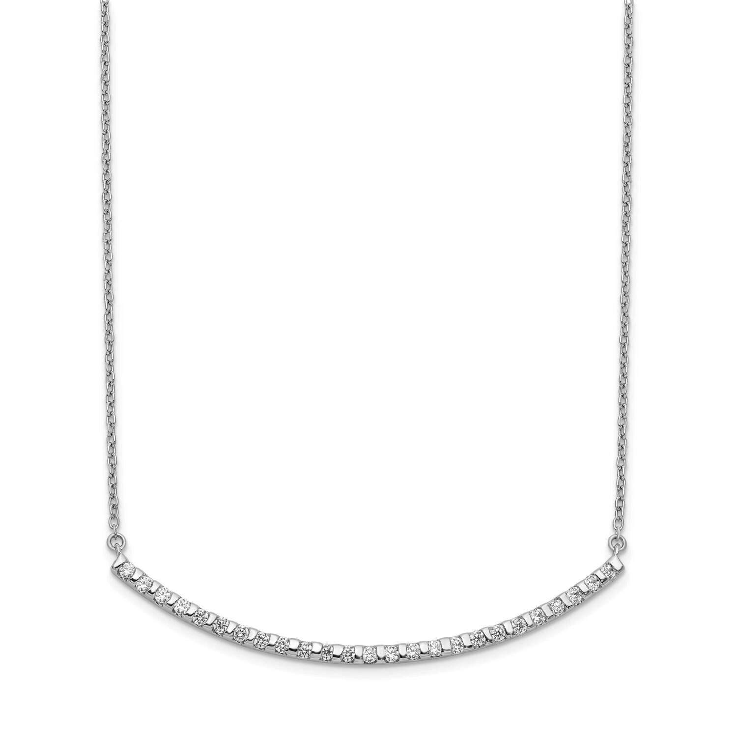 Curved Bar Necklace 14k White Gold Diamond PM3732-050-WA, MPN: PM3732-050-WA, 883957207735