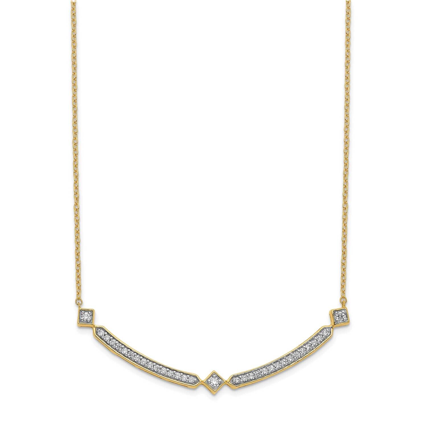 Curved Bar Necklace 14k Gold Diamond PM3733-030-YA, MPN: PM3733-030-YA, 883957275000