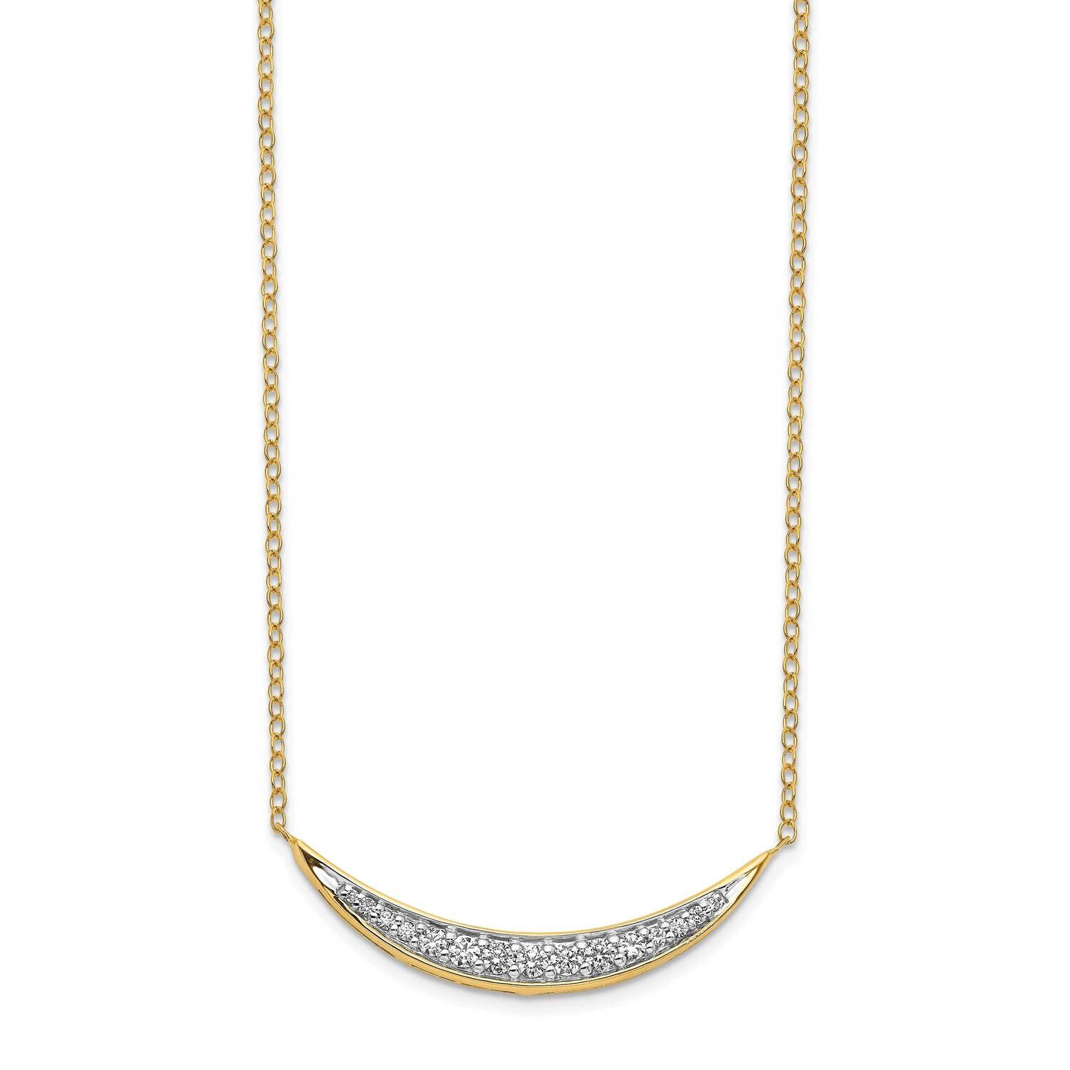 Curved Bar Necklace 14k Gold Diamond PM3735-033-YA, MPN: PM3735-033-YA, 883957664804