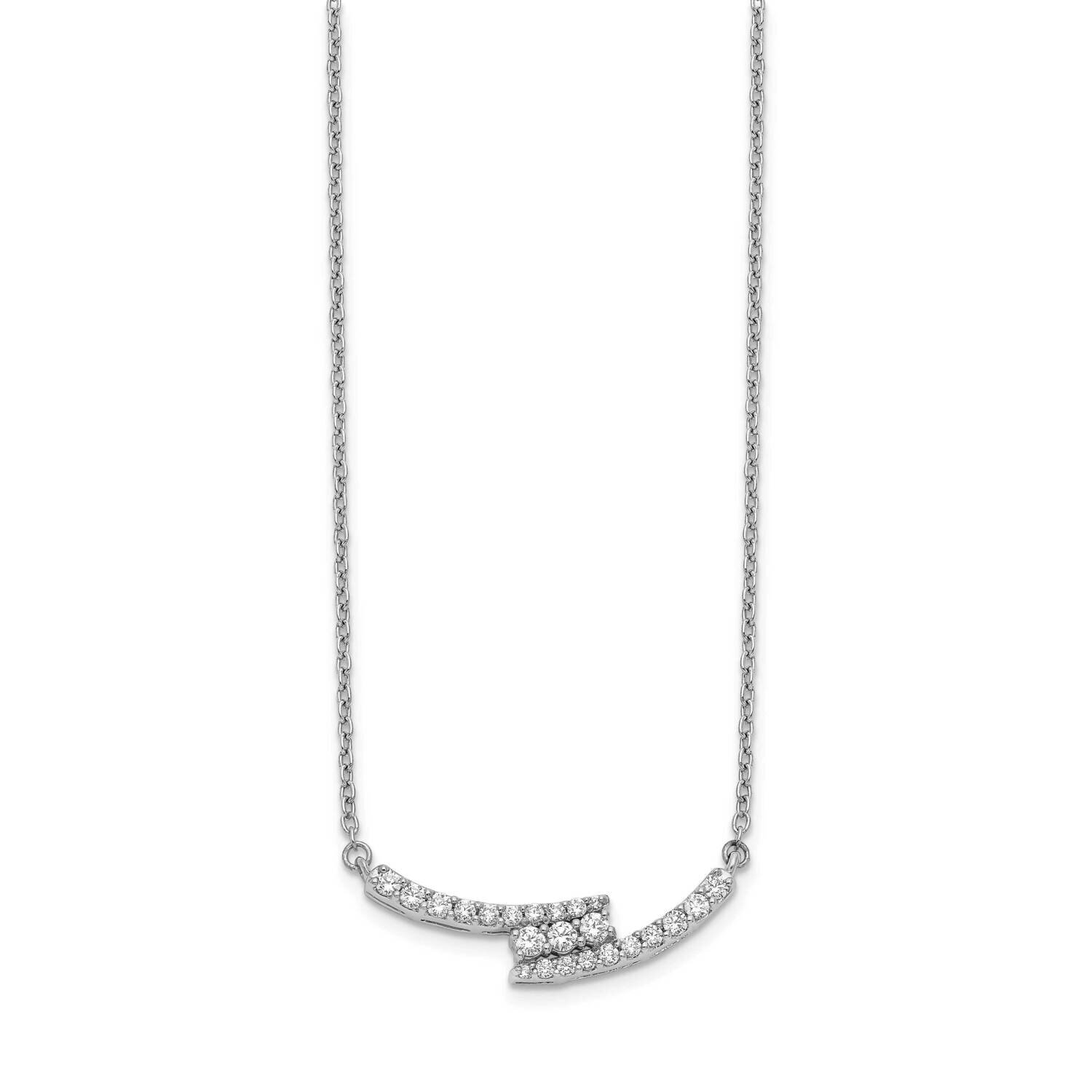 Curved Bar Necklace 14k White Gold Diamond PM3737-033-WA, MPN: PM3737-033-WA, 883957275024