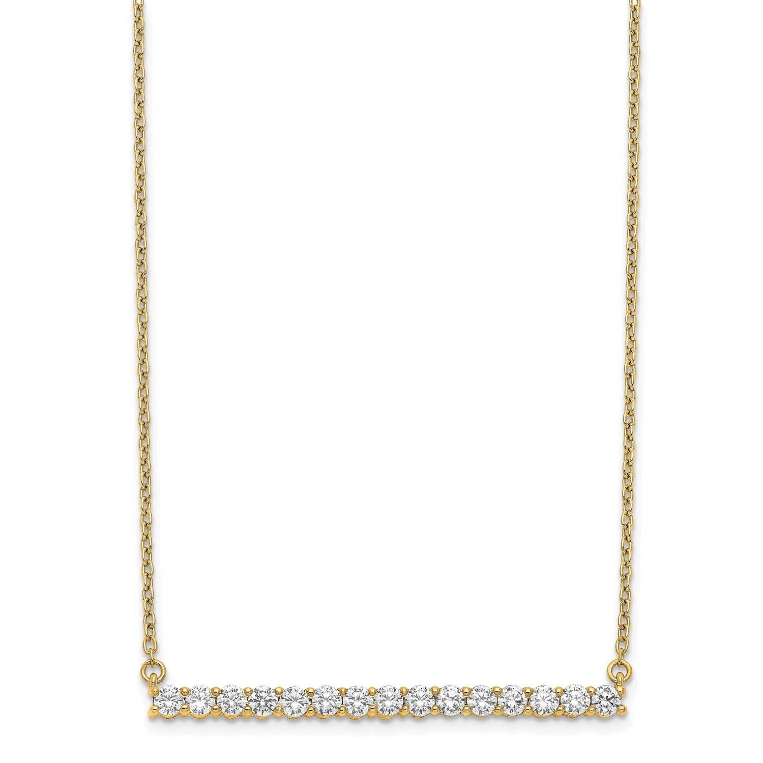 Si1/Si2, G H I, Bar Necklace 14k Yellow Gold Lab Grown Diamond PM3738-075-YLG