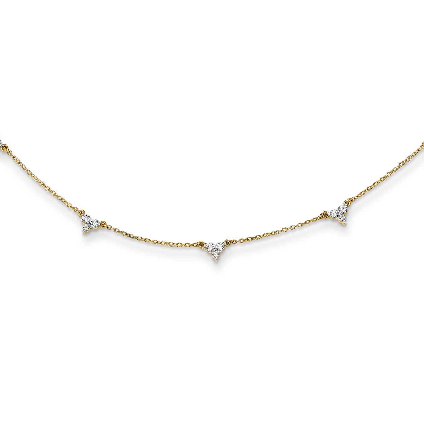 Diamond Vs/Si, D E F, Multi Station Necklace 14k Yellow Gold True Origin Lab Grown PM3746-100-YLD, …
