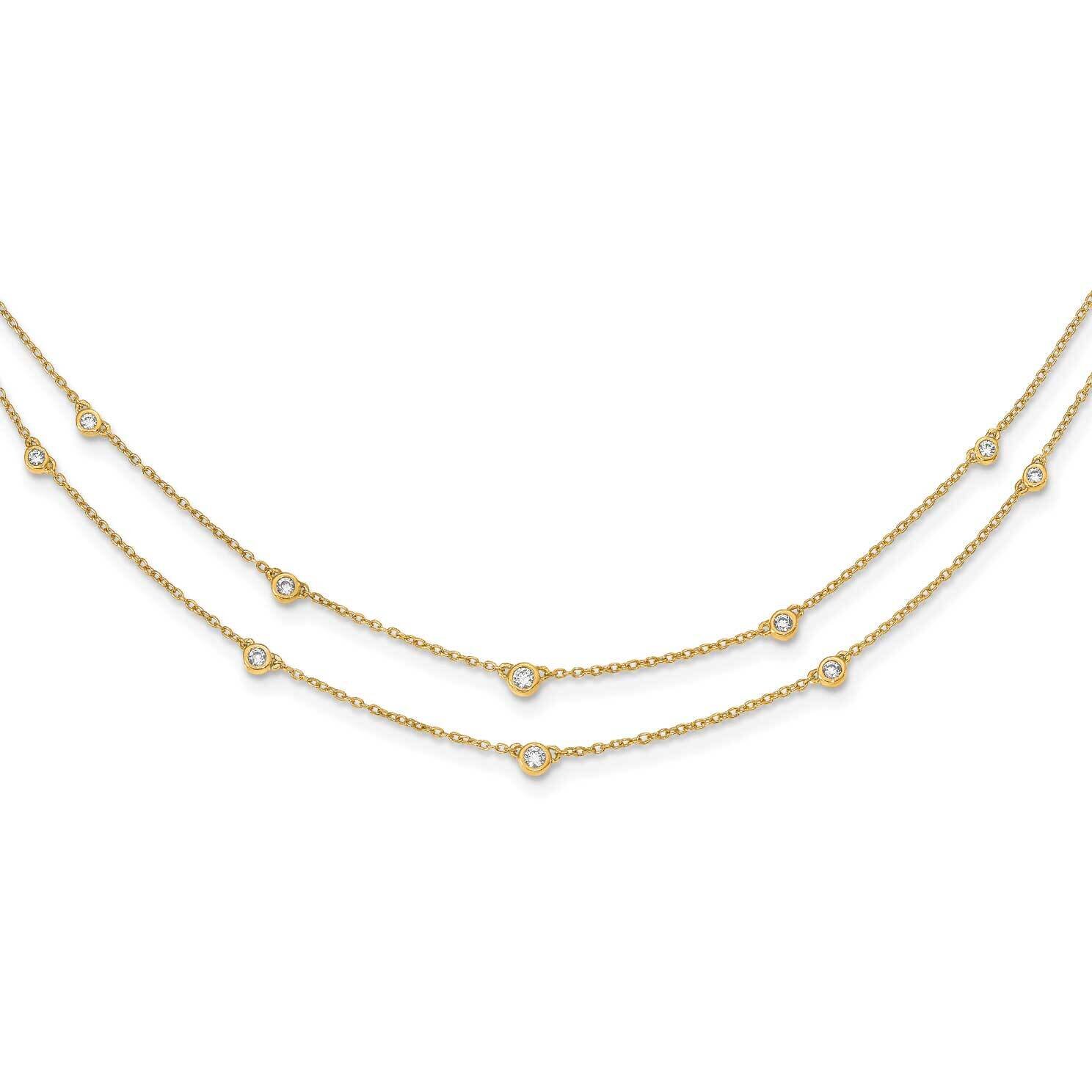 Multi Station Double Strand Necklace 14k Gold Diamond PM3755-050-YA, MPN: PM3755-050-YA, 8839572752…