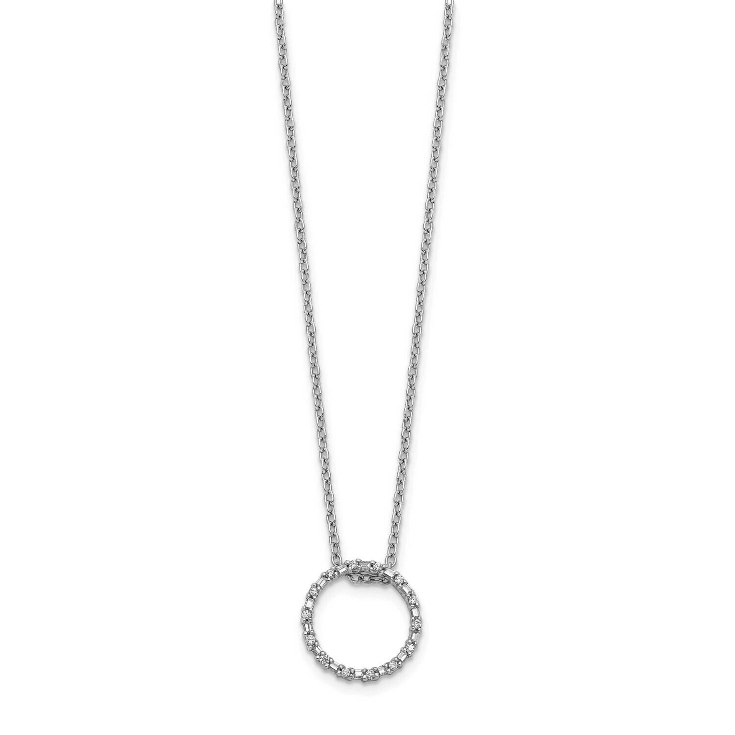 Circle Necklace 14k White Gold Diamond PM3787-007-WA
