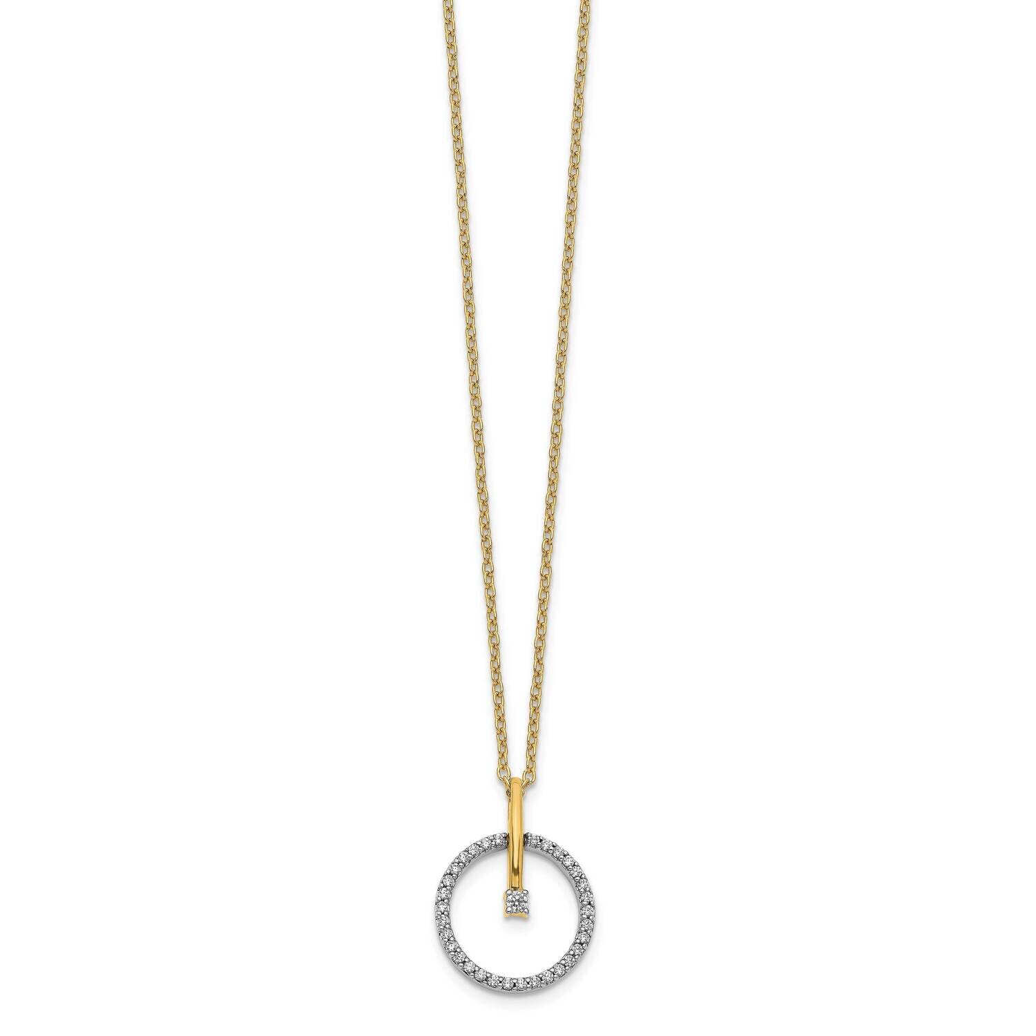 Diamond Circle Necklace 14k Two-Tone Gold PM3803-020-YWA, MPN: PM3803-020-YWA, 883957277141