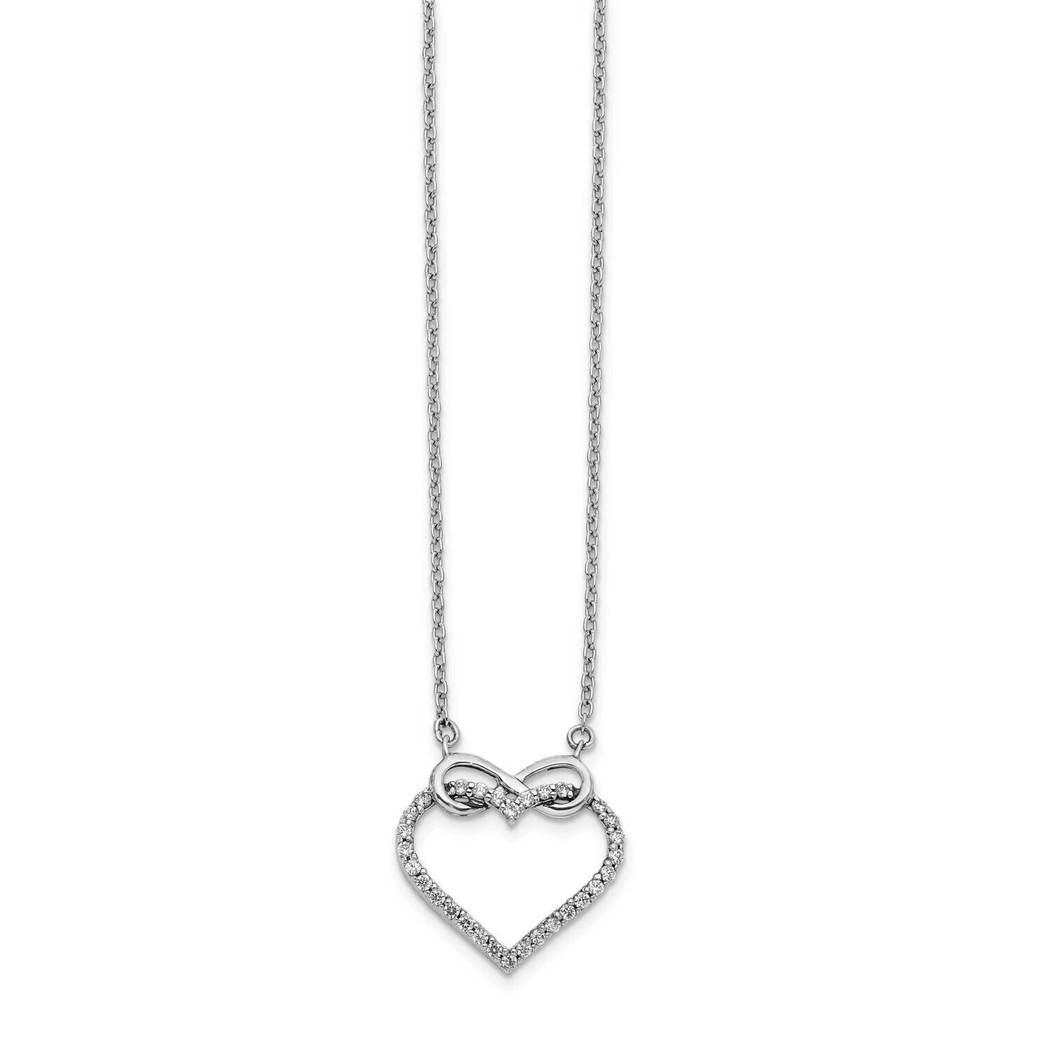 Heart with Infinity Necklace 14k White Gold Diamond PM3805-025-WA