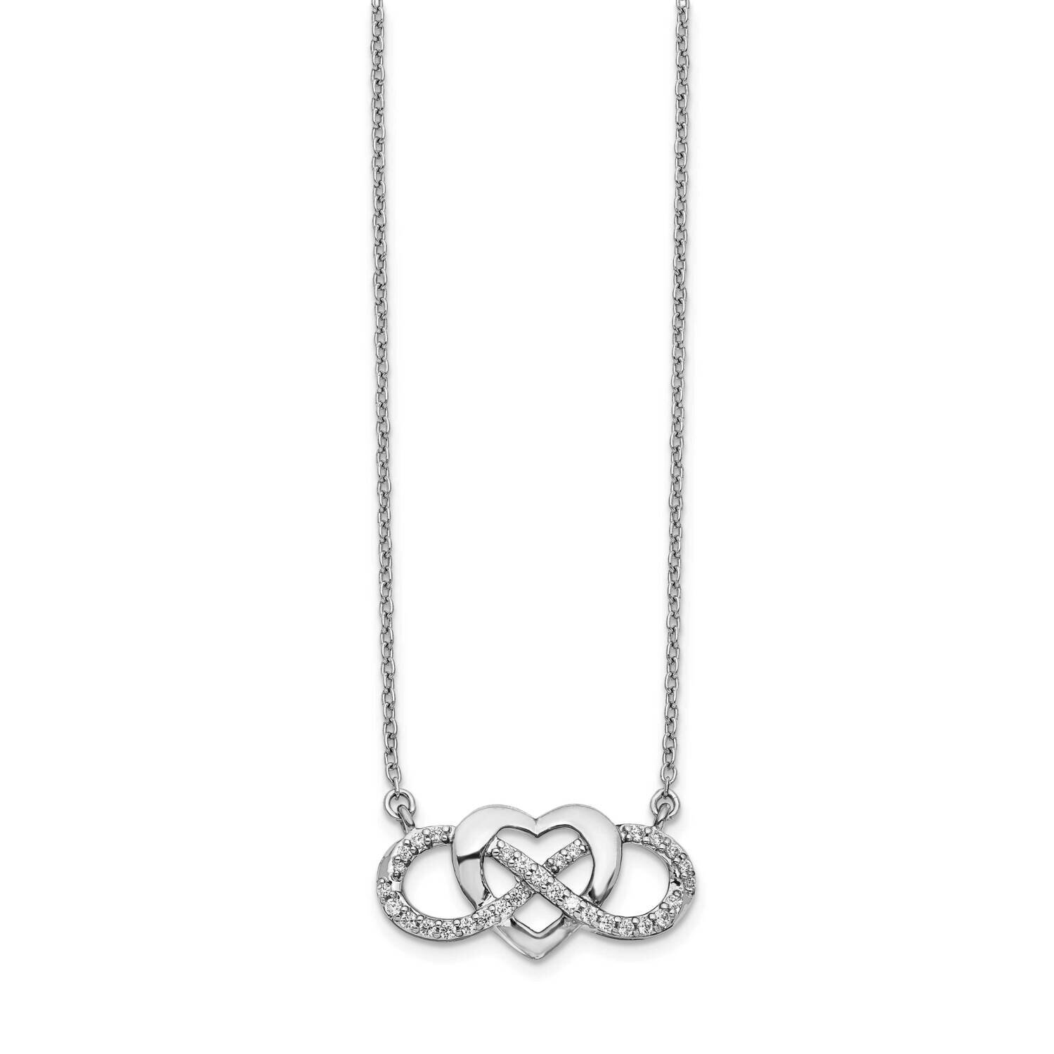 Infinity with Heart Necklace 14k White Gold Diamond PM3806-020-WA