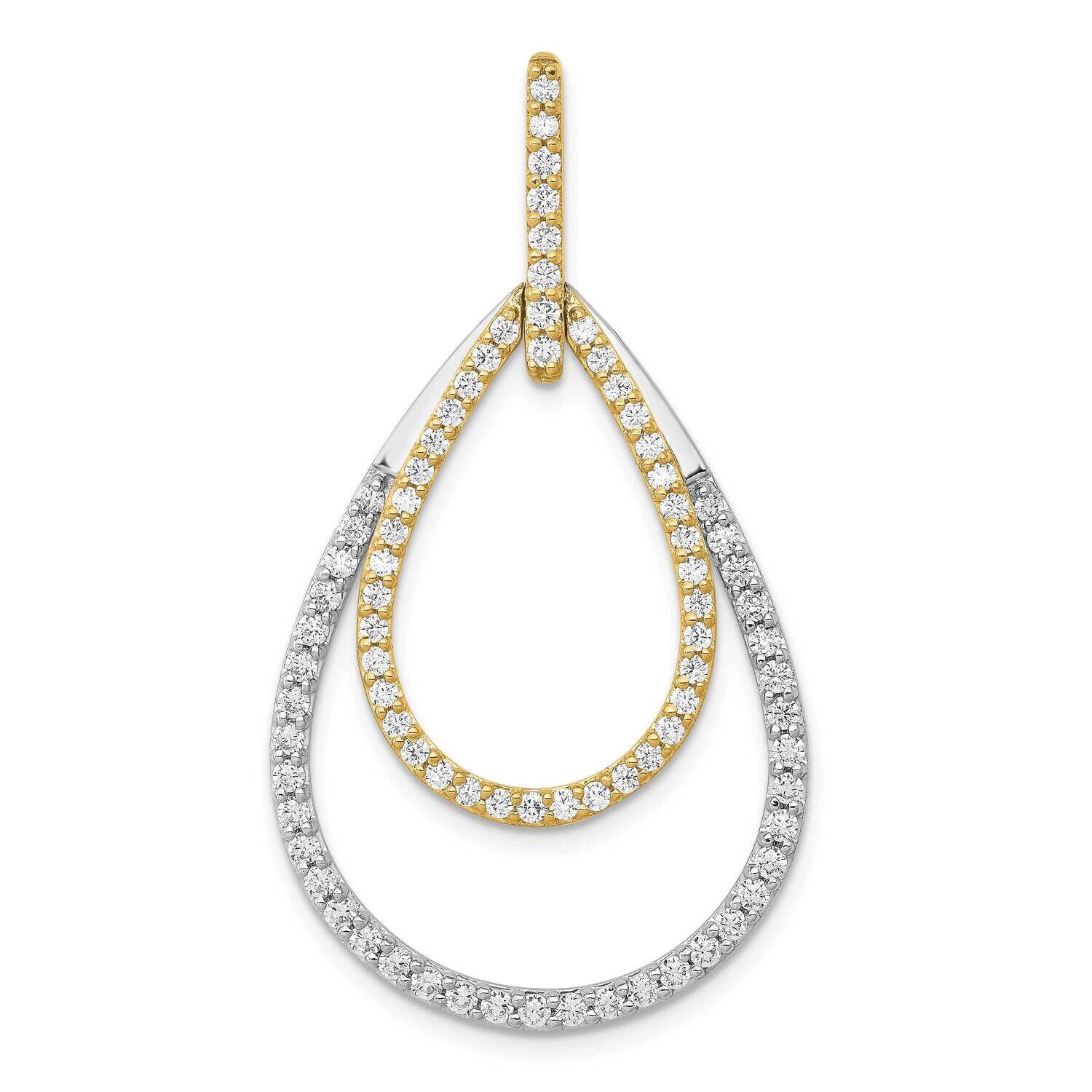 1Ct. Diamond Double Teardrop Pendant 14k Two-Tone Gold PM3817-100-YWA, MPN: PM3817-100-YWA,