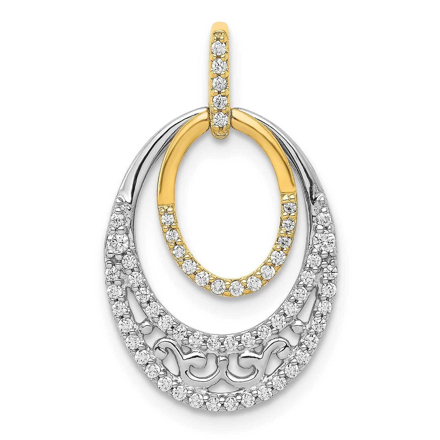 1/4Ct. Diamond Fancy Ovals Pendant 14k Two-Tone Gold PM3818-025-YWA, MPN: PM3818-025-YWA, 883957209…