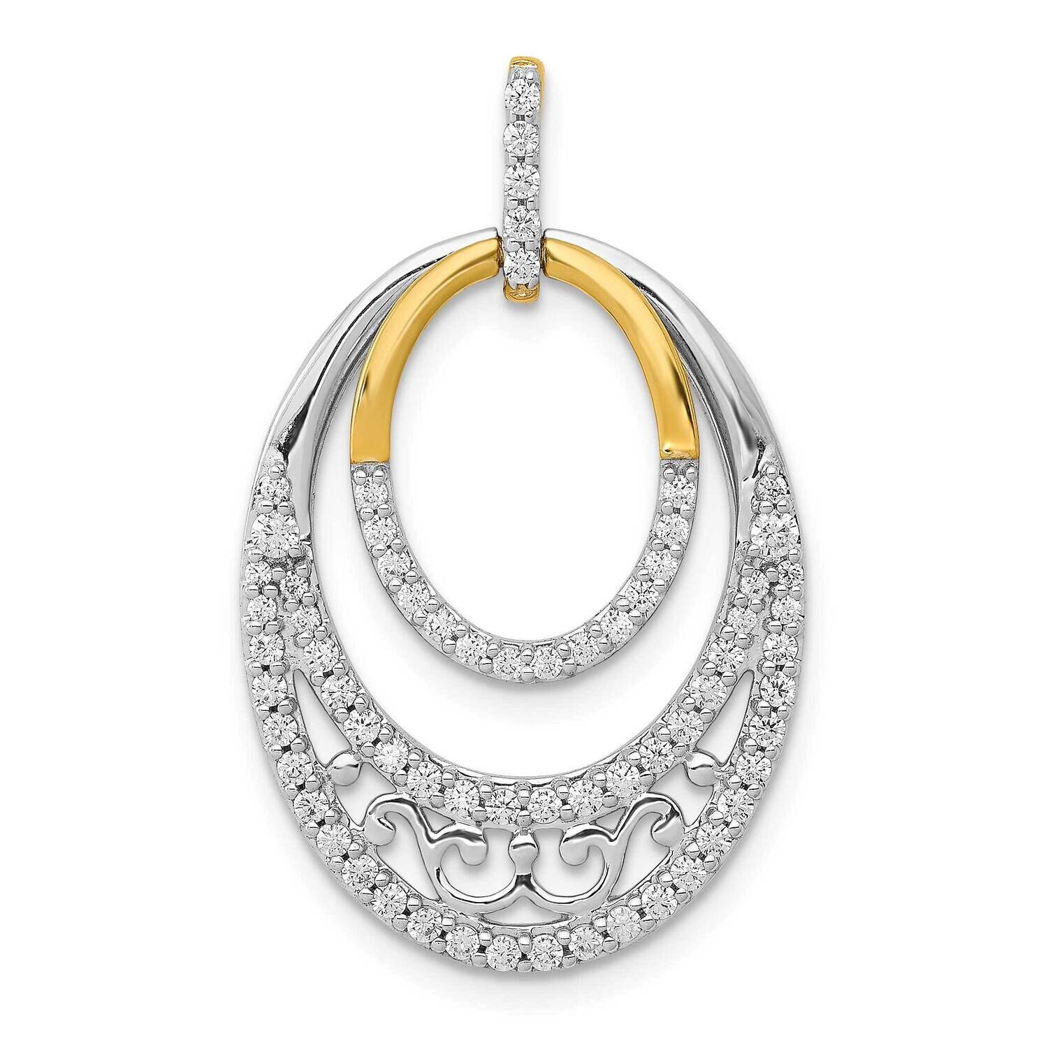 1/2Ct. Diamond Fancy Ovals Pendant 14k Two-Tone Gold PM3818-050-YWA, MPN: PM3818-050-YWA,