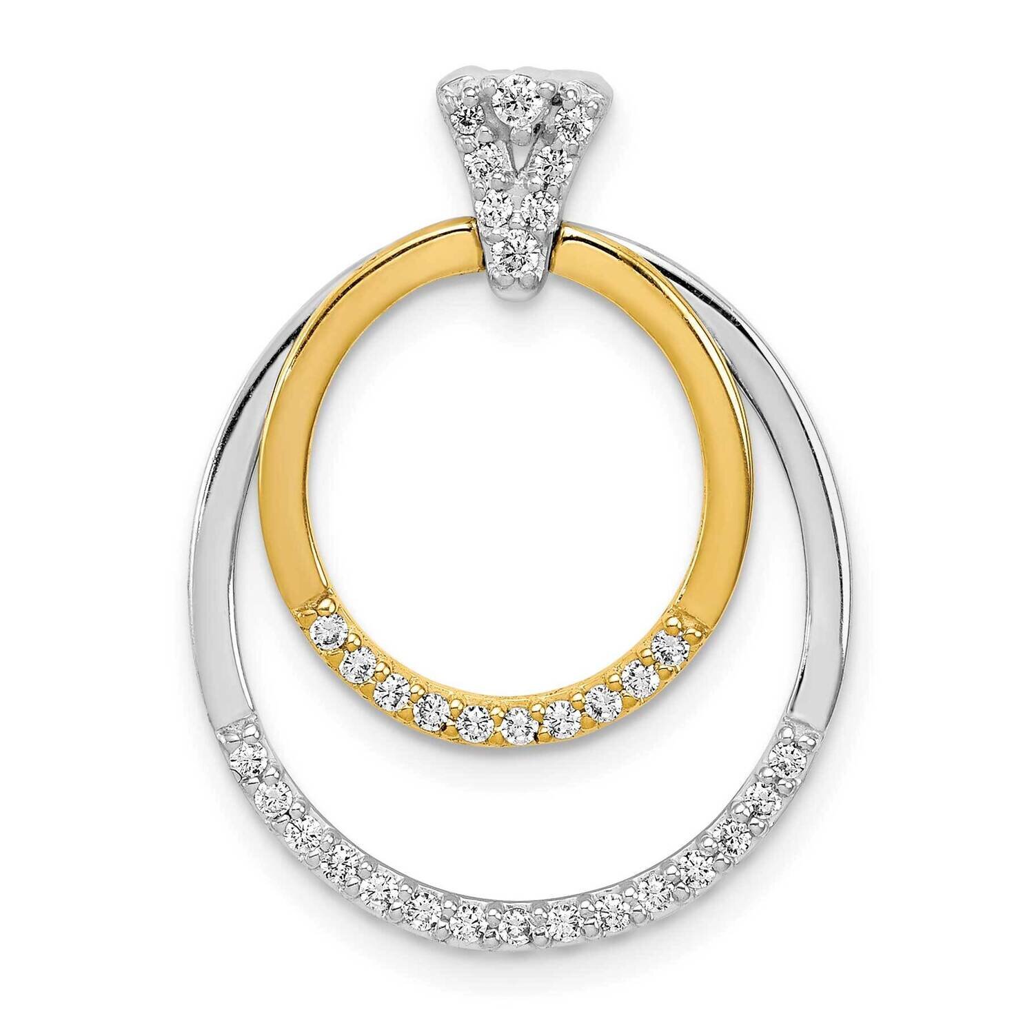 1/4Ct. Diamond Fancy Double Circle Pendant 14k Two-Tone Gold PM3823-025-YWA