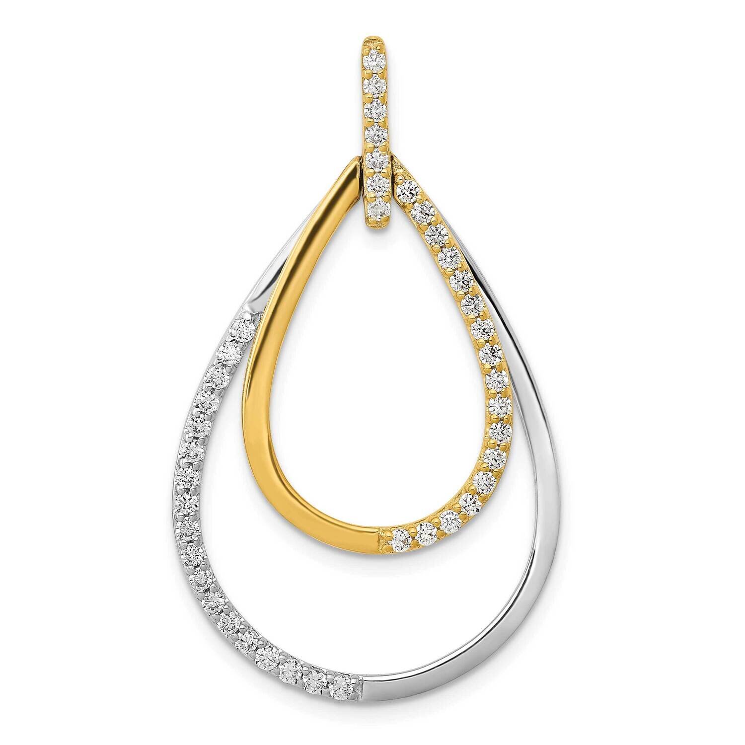 1/2Ct. Diamond Double Teardrop Pendant 14K Two-Tone Gold Polished PM3824-050-YWA, MPN: PM3824-050-Y…