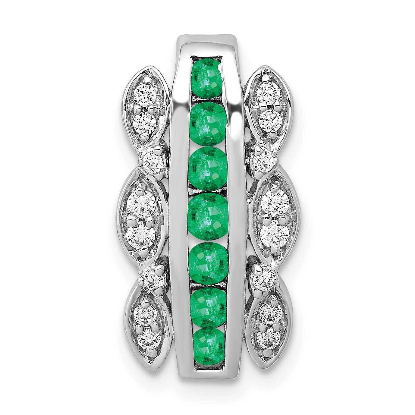 Emerald Fancy Chain Slide 14k White Gold Diamond PM3846-EM-020-WA, MPN: PM3846-EM-020-WA, 883957282…