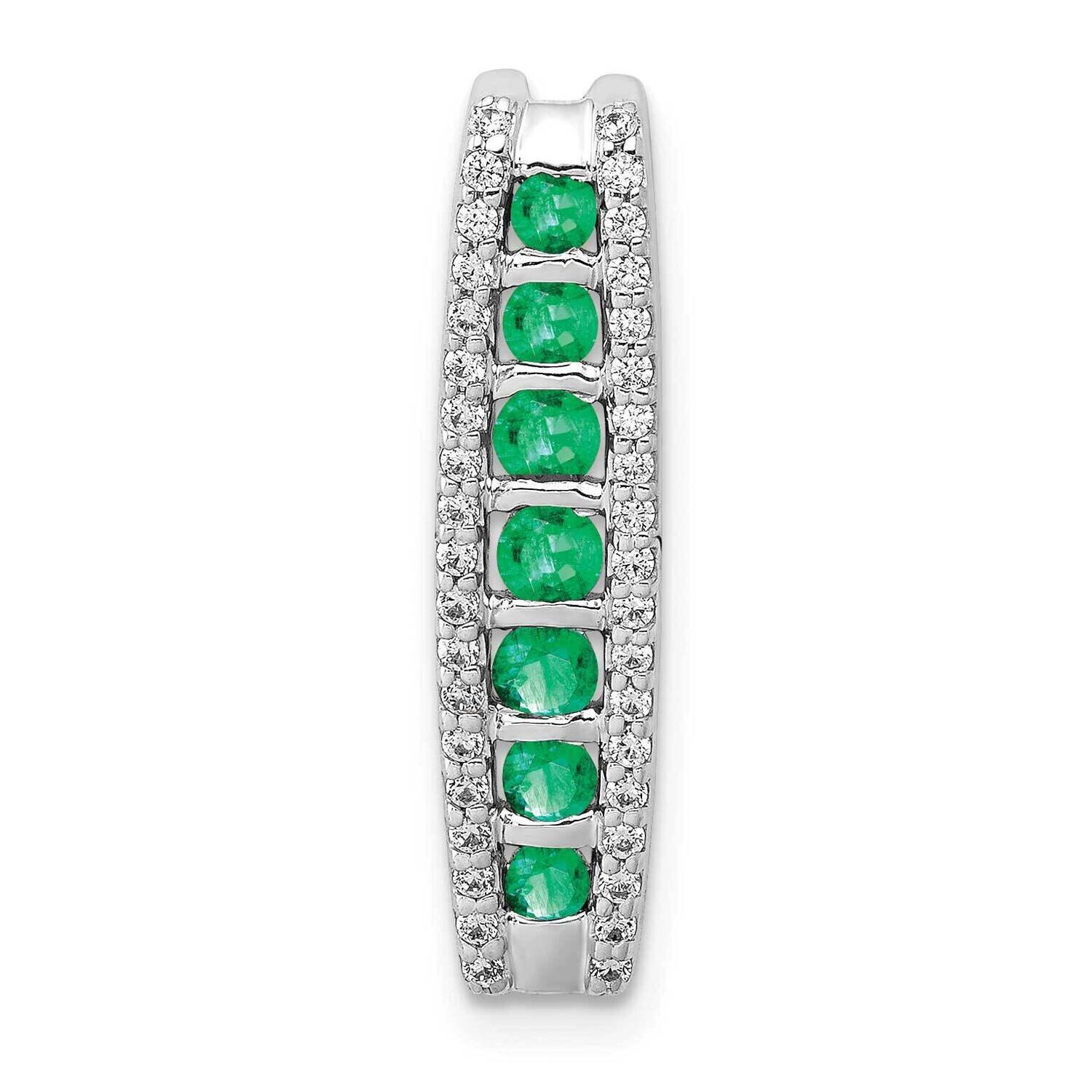 Emerald Fancy Chain Slide 14k White Gold Diamond PM3849-EM-020-WA