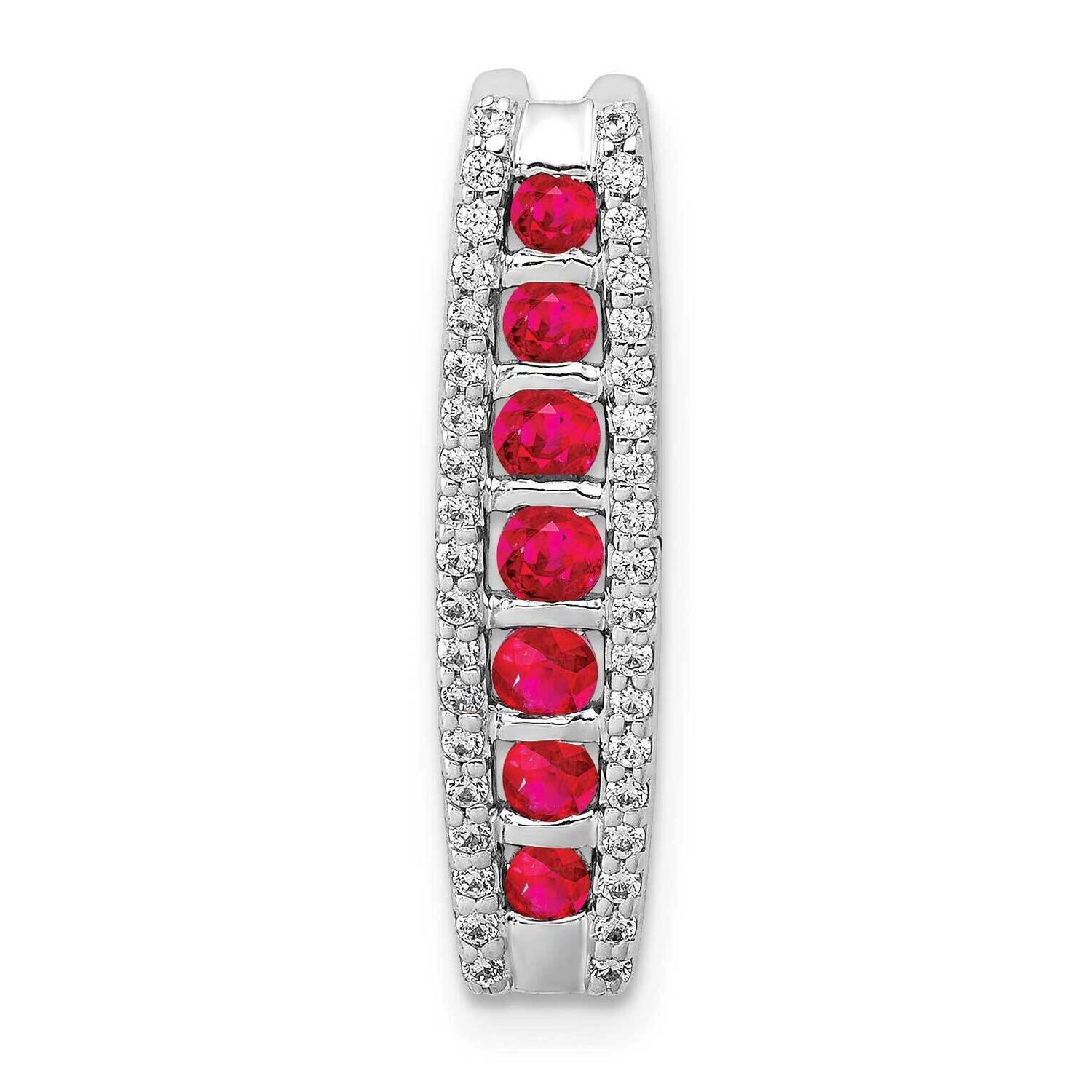 .36 Ruby Fancy Chain Slide 14k White Gold Diamond PM3849-RU-020-WA, MPN: PM3849-RU-020-WA, 88395728…