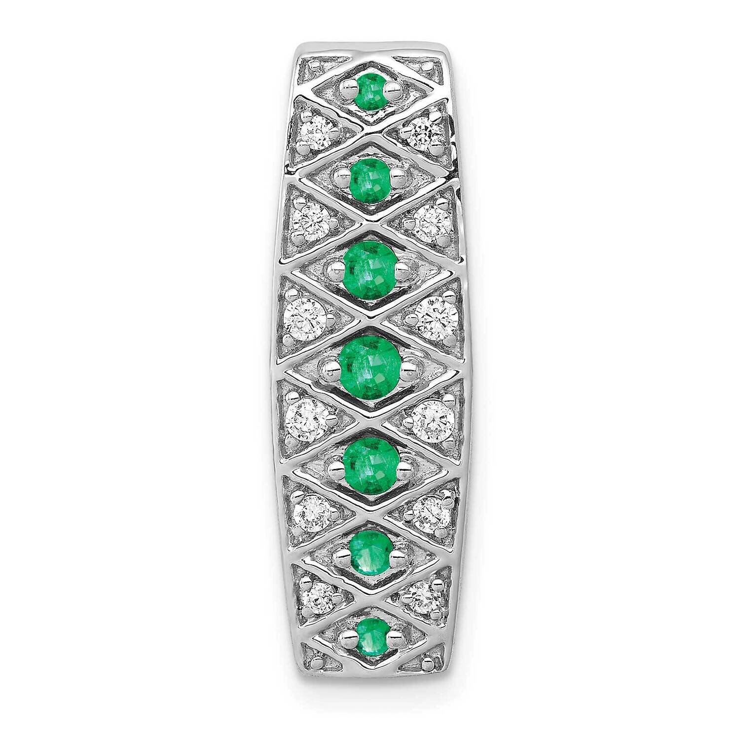 Emerald Fancy Chain Slide 14k White Gold Diamond PM3850-EM-020-WA, MPN: PM3850-EM-020-WA, 883957285…
