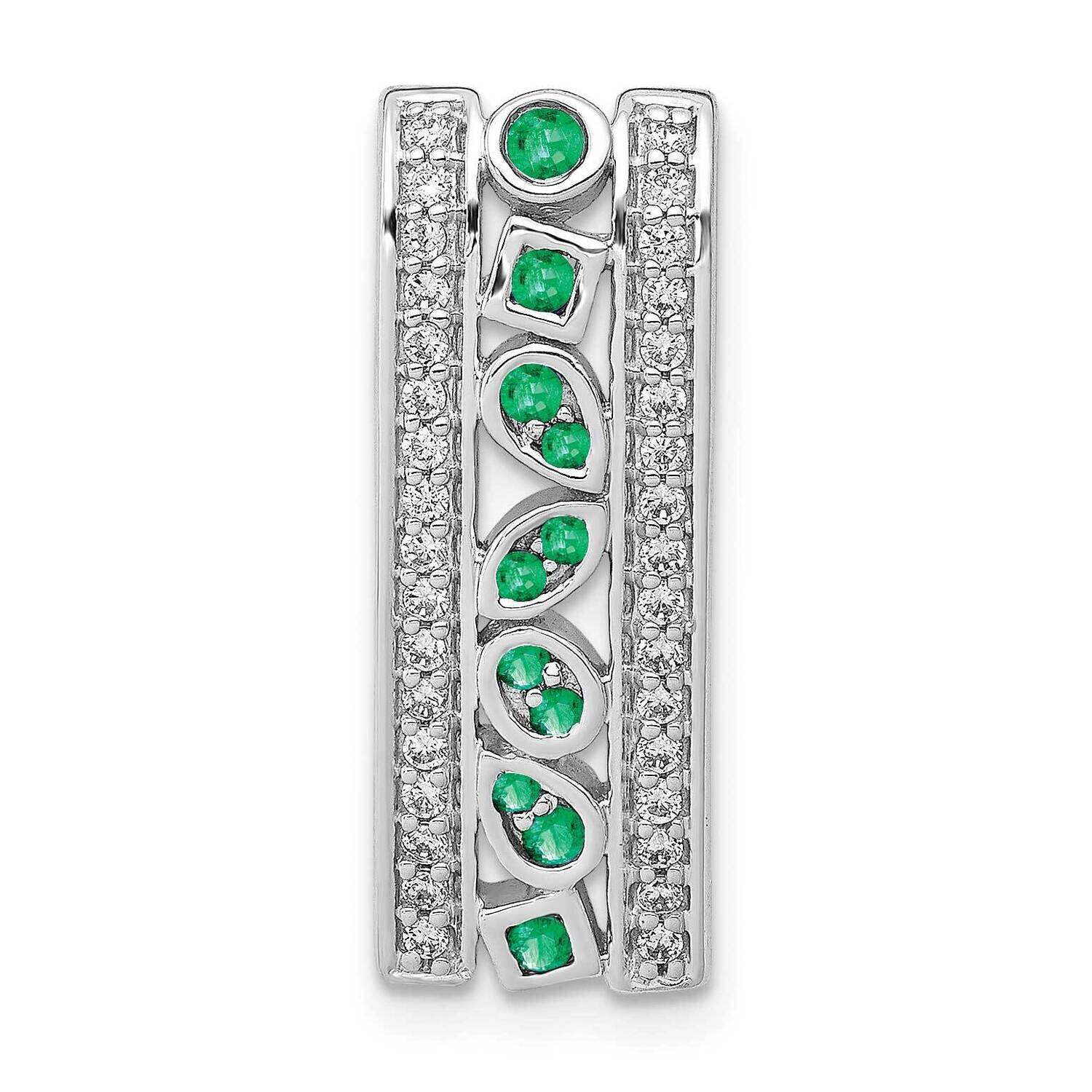 Emerald Fancy Chain Slide 14k White Gold Diamond PM3853-EM-020-WA, MPN: PM3853-EM-020-WA, 883957287…