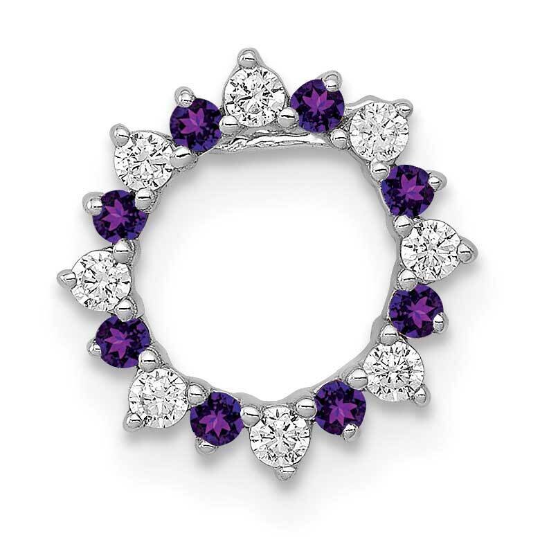 .08 Amethyst Fancy Circle Chain Slide 14k White Gold Diamond PM3855-AM-012-WA, MPN: PM3855-AM-012-W…