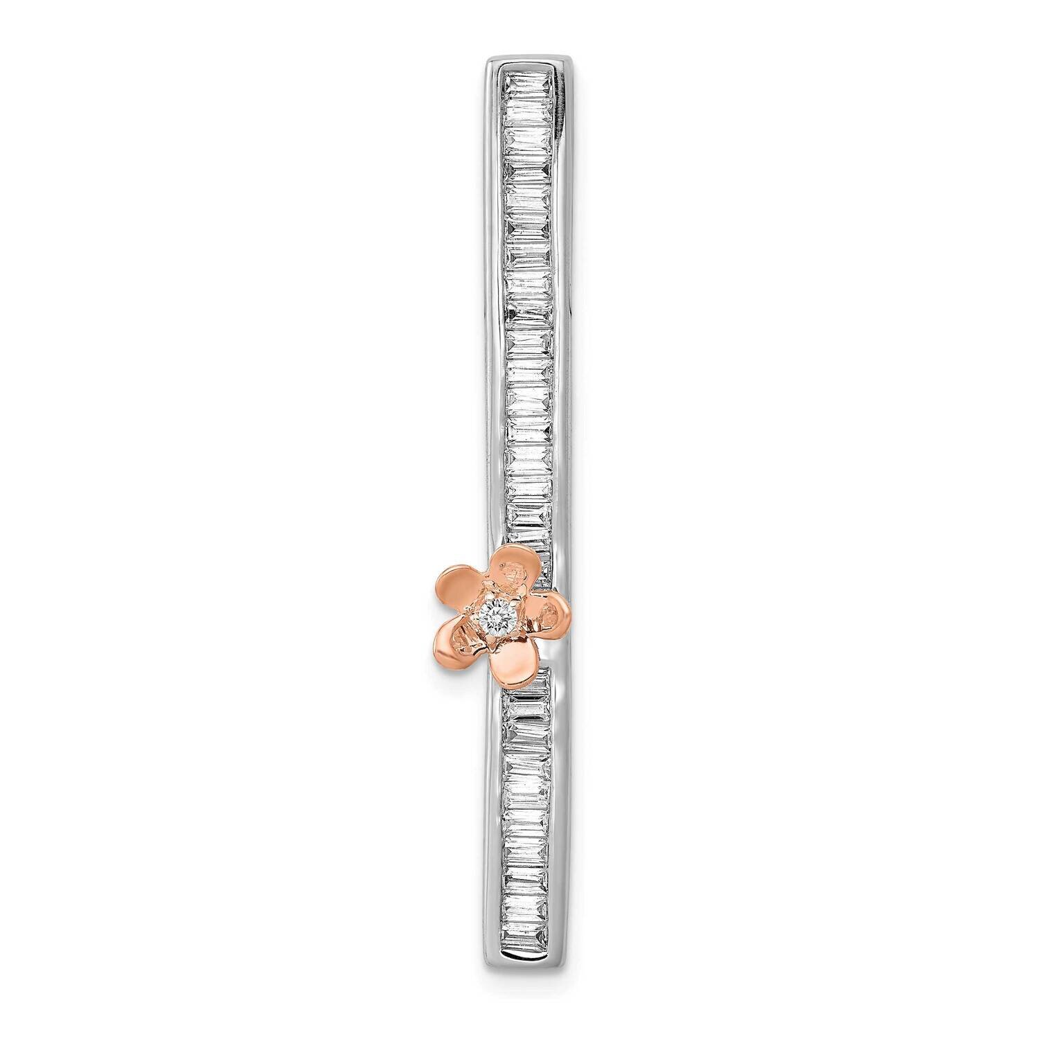 Diamond Fancy Flower Chain Slide 14k Rose &amp; White Gold PM3862-050-RWA, MPN: PM3862-050-RWA, 1969040…