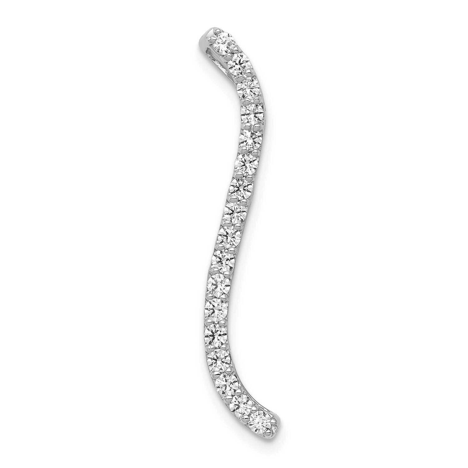 3/8Ct. Diamond Fancy Curved Line Chain Slide 14k White Gold PM3869-042-WA
