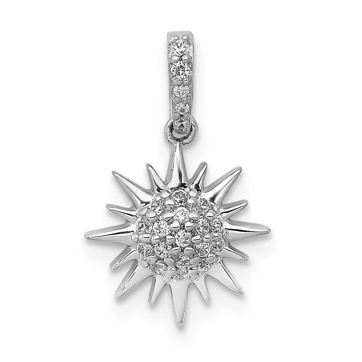1/10Ct. Diamond Fancy Sun Pendant 14k White Gold PM3920-010-WA, MPN: PM3920-010-WA, 883957502854